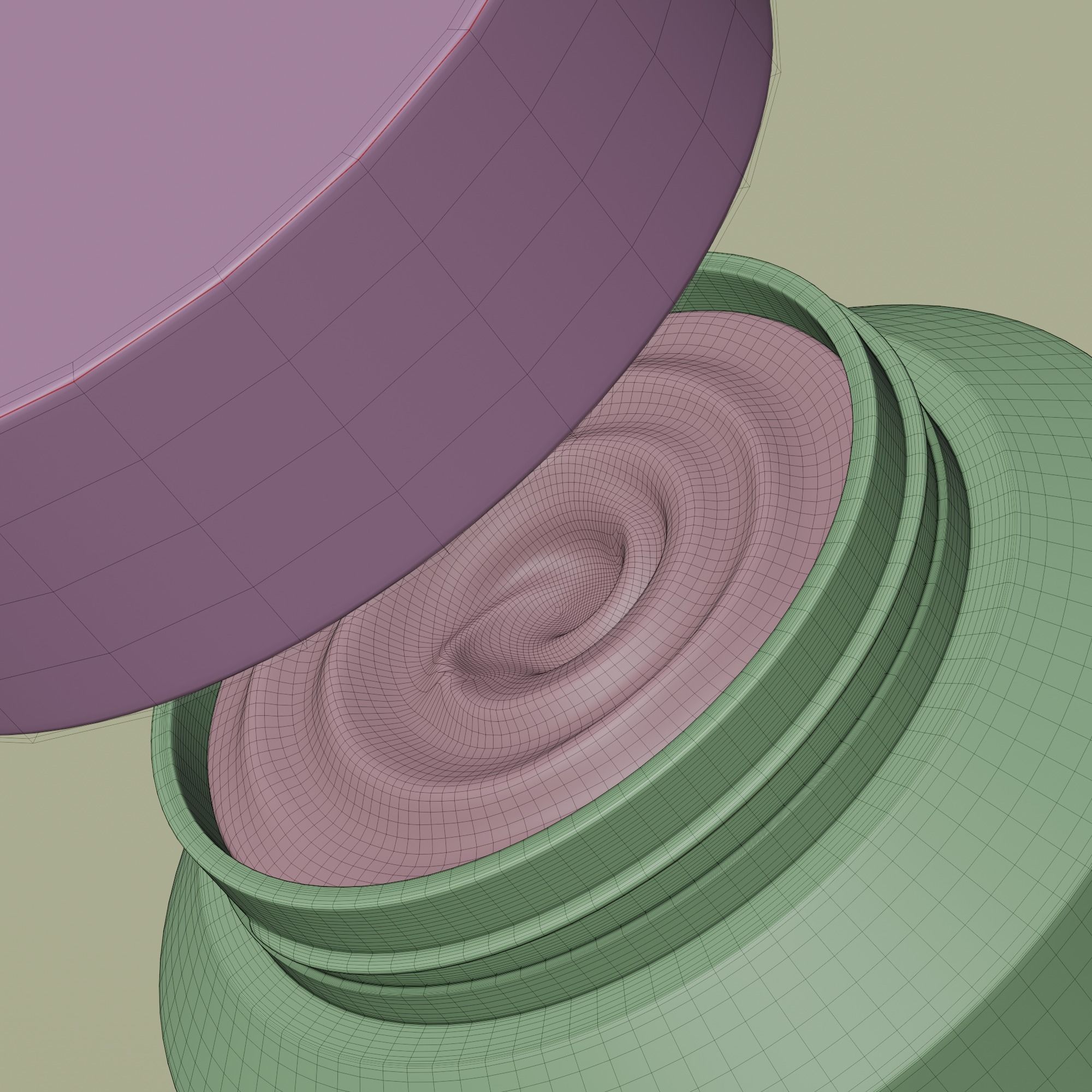 Cream Jar 48 Low-poly 3D model_10