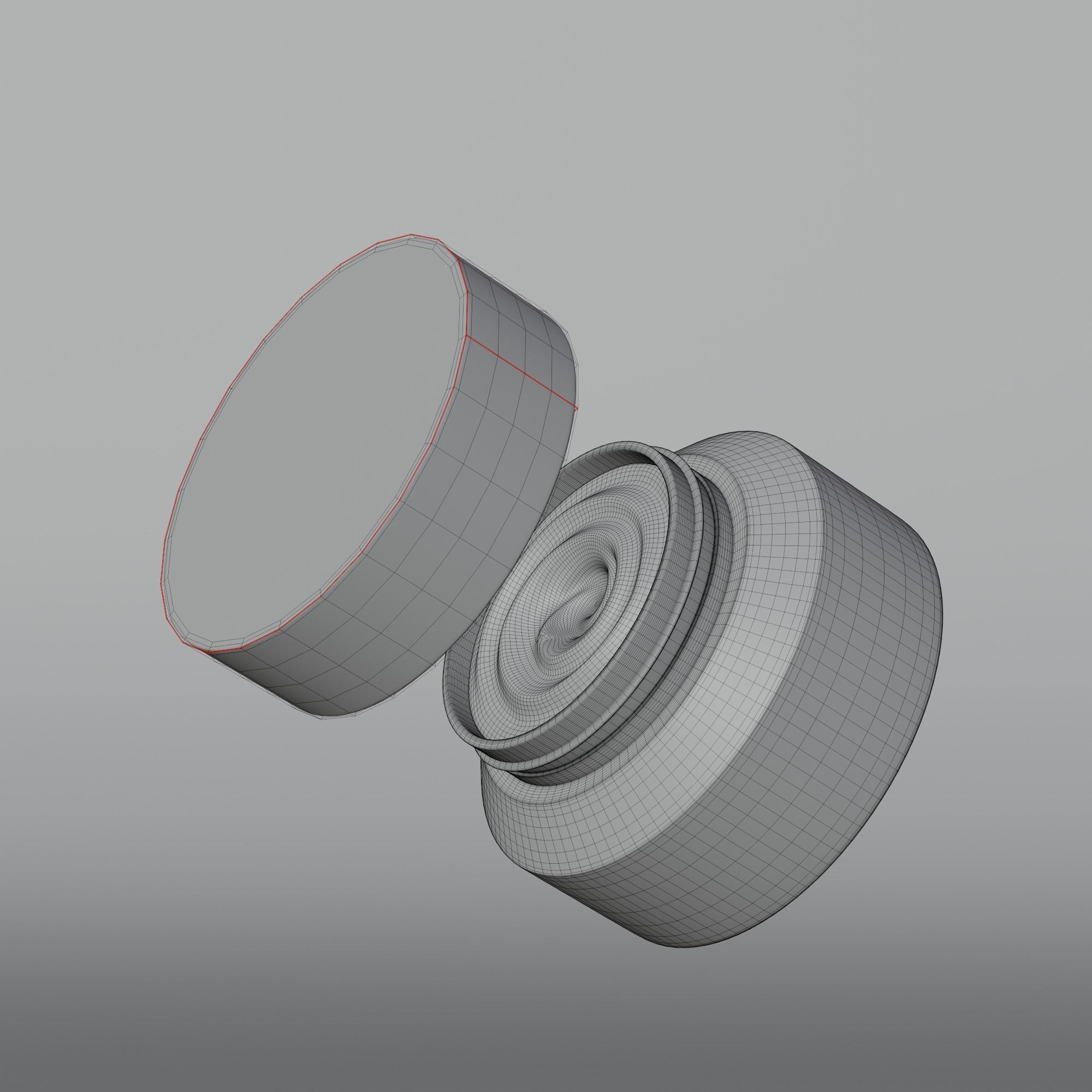 Cream Jar 48 Low-poly 3D model_8