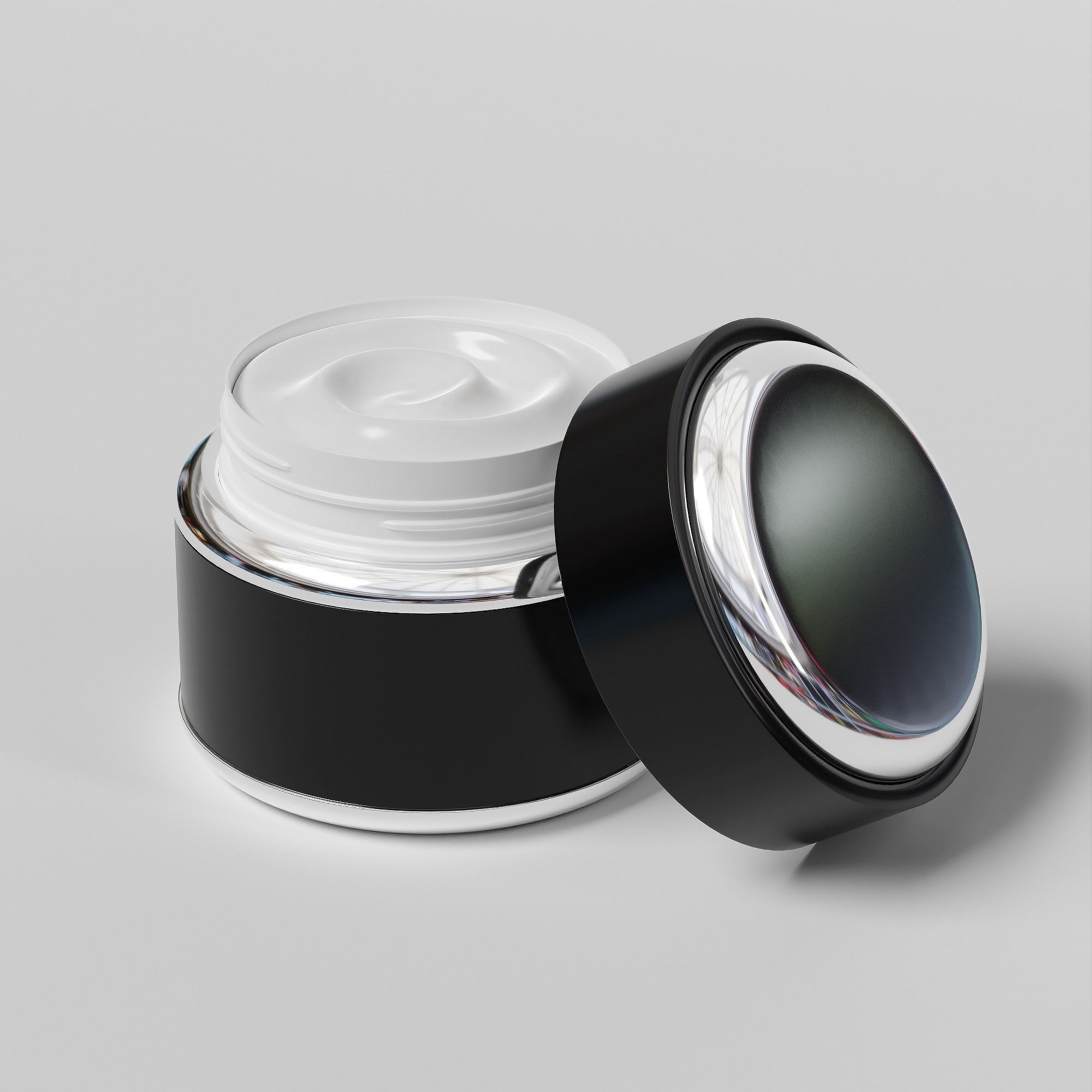 Cream Jar 45 Low-poly 3D model_3