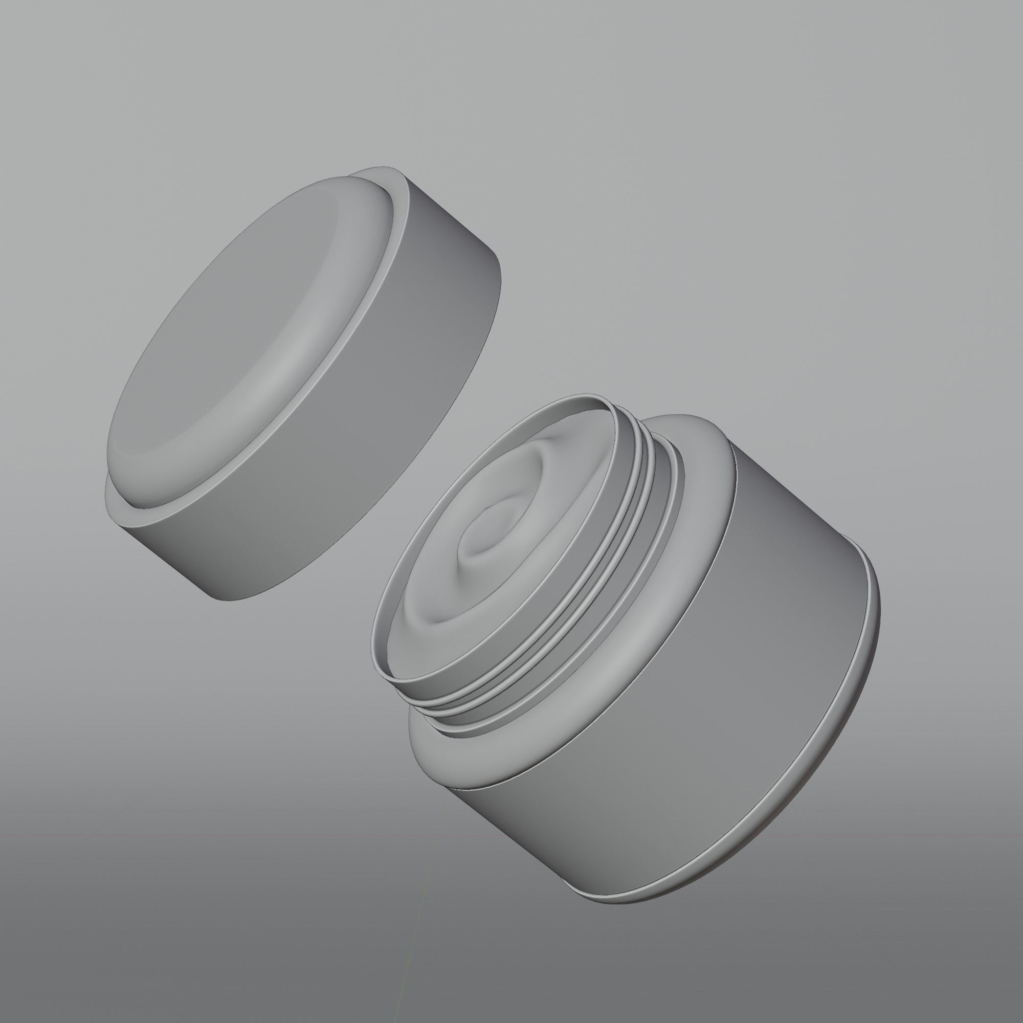 Cream Jar 45 Low-poly 3D model_7