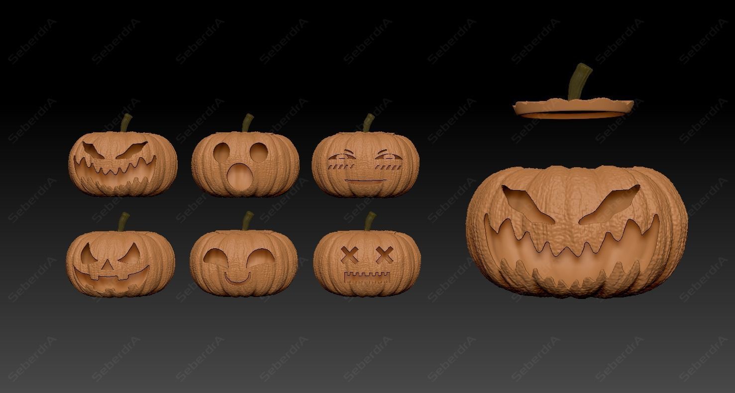 HALLOWEEN PUMPKIN SET 3D print model_7