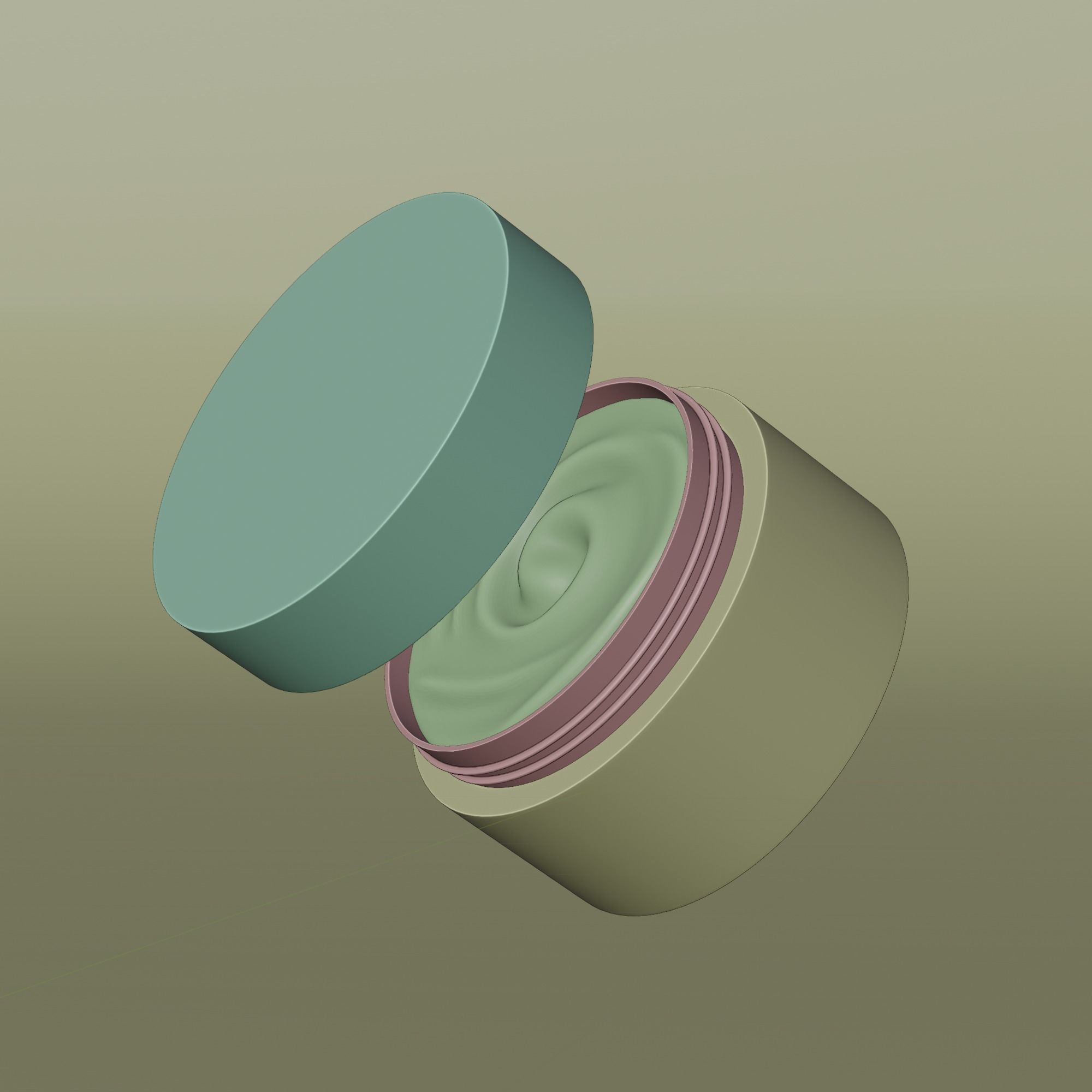 Cream Jar 41 Low-poly 3D model_7