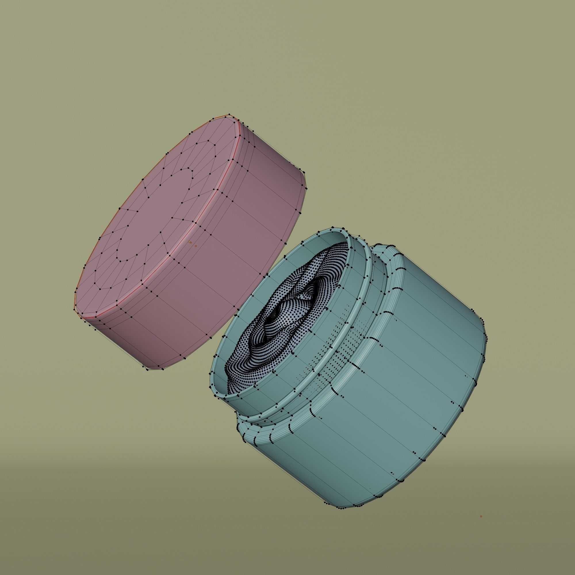 Cream Jar 37 Low-poly 3D model_8