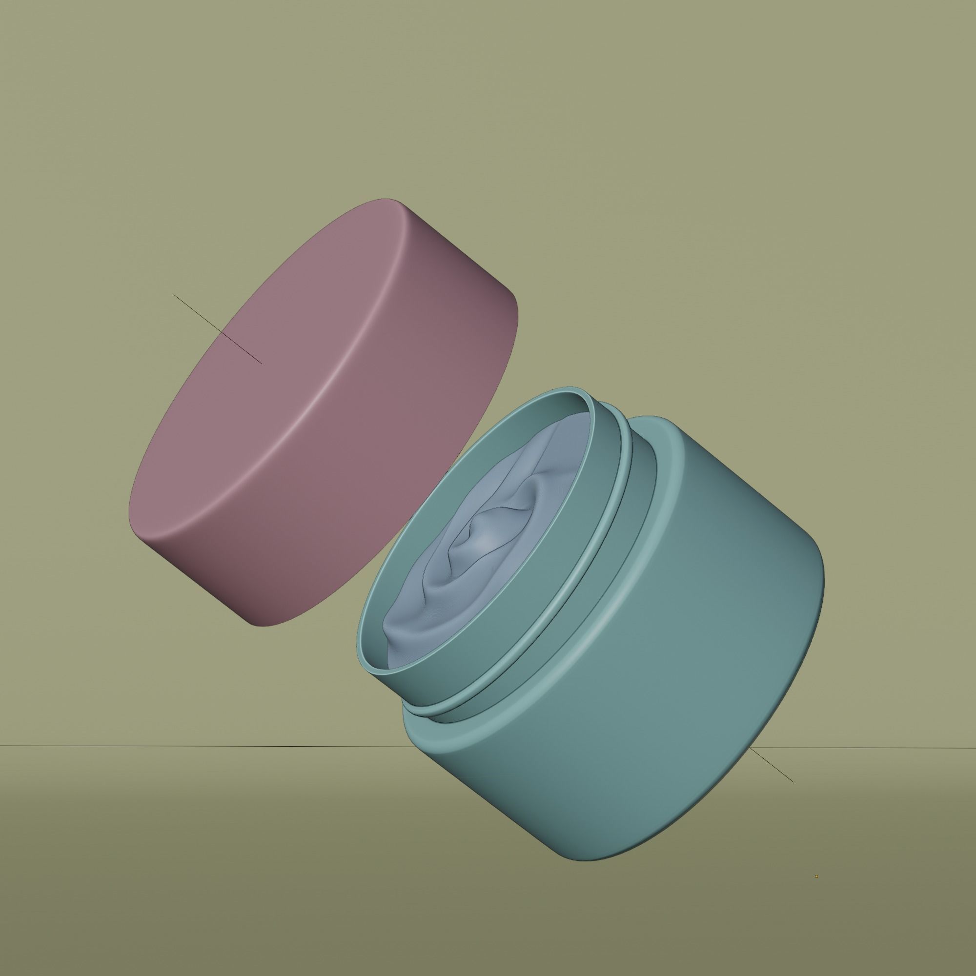 Cream Jar 37 Low-poly 3D model_13