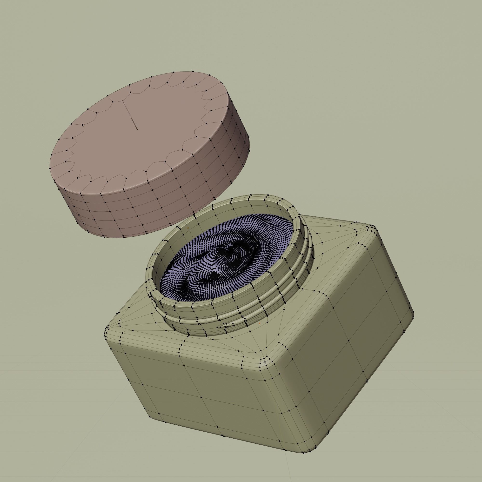 Cream Jar 36 Low-poly 3D model_11