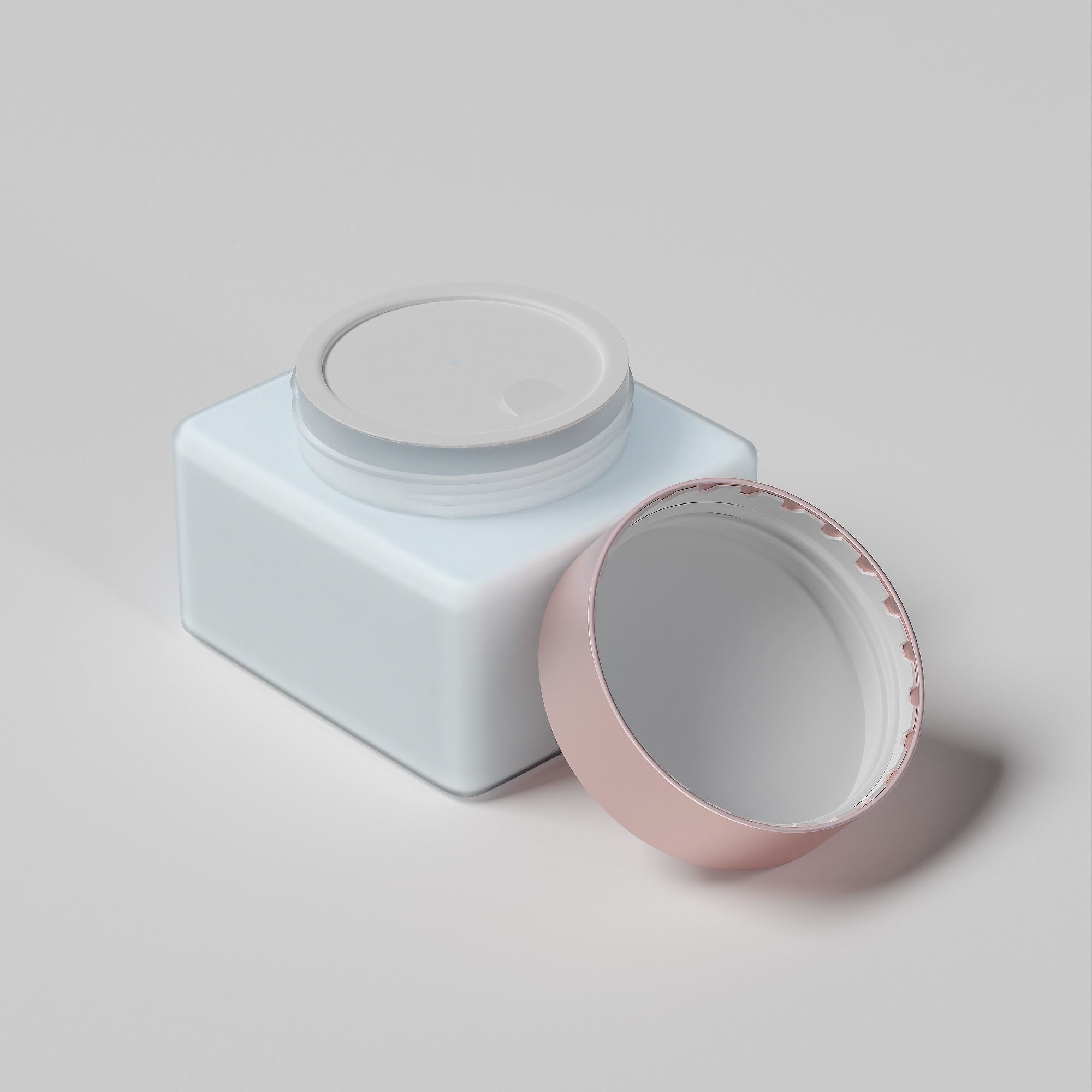 Cream Jar 36 Low-poly 3D model_2