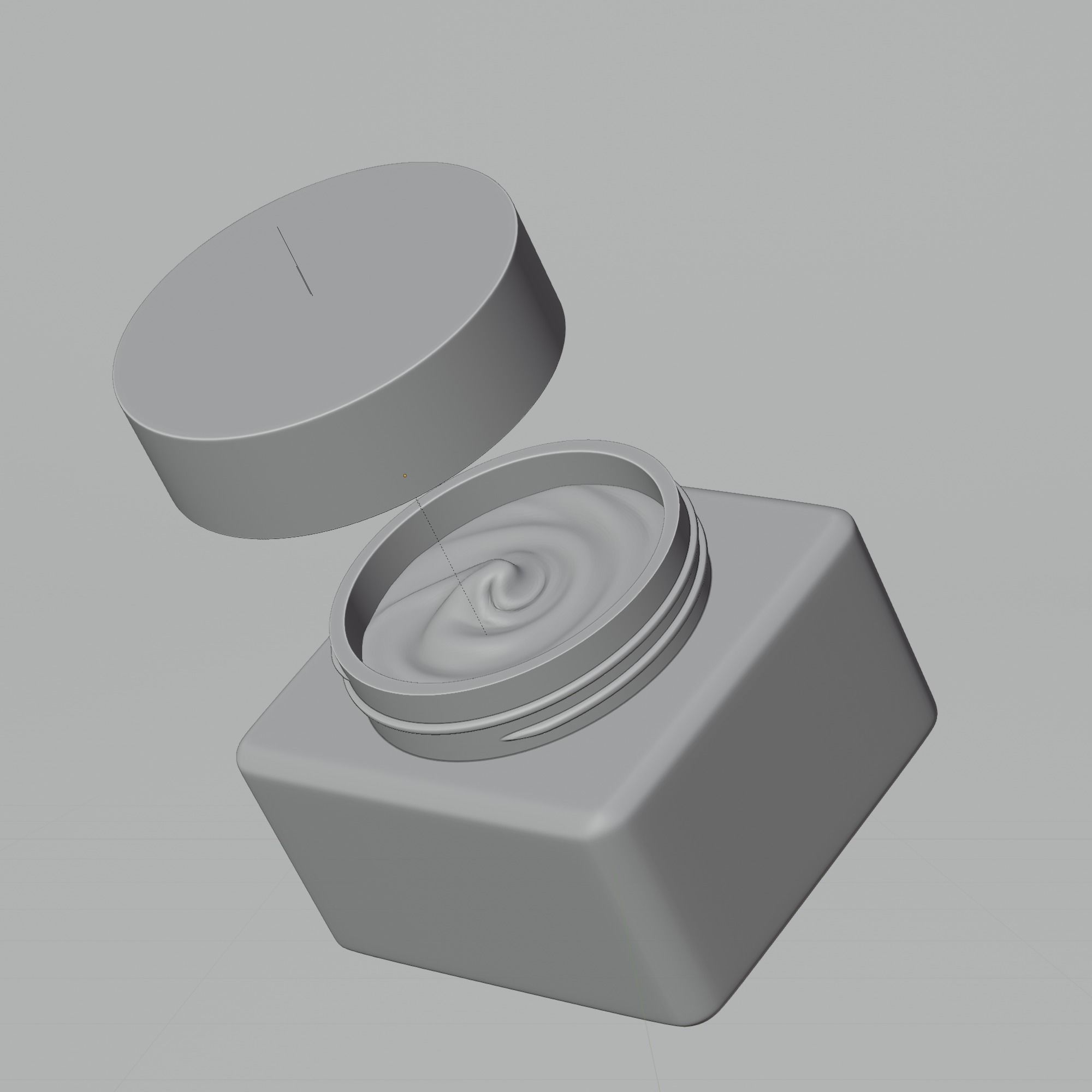 Cream Jar 36 Low-poly 3D model_9