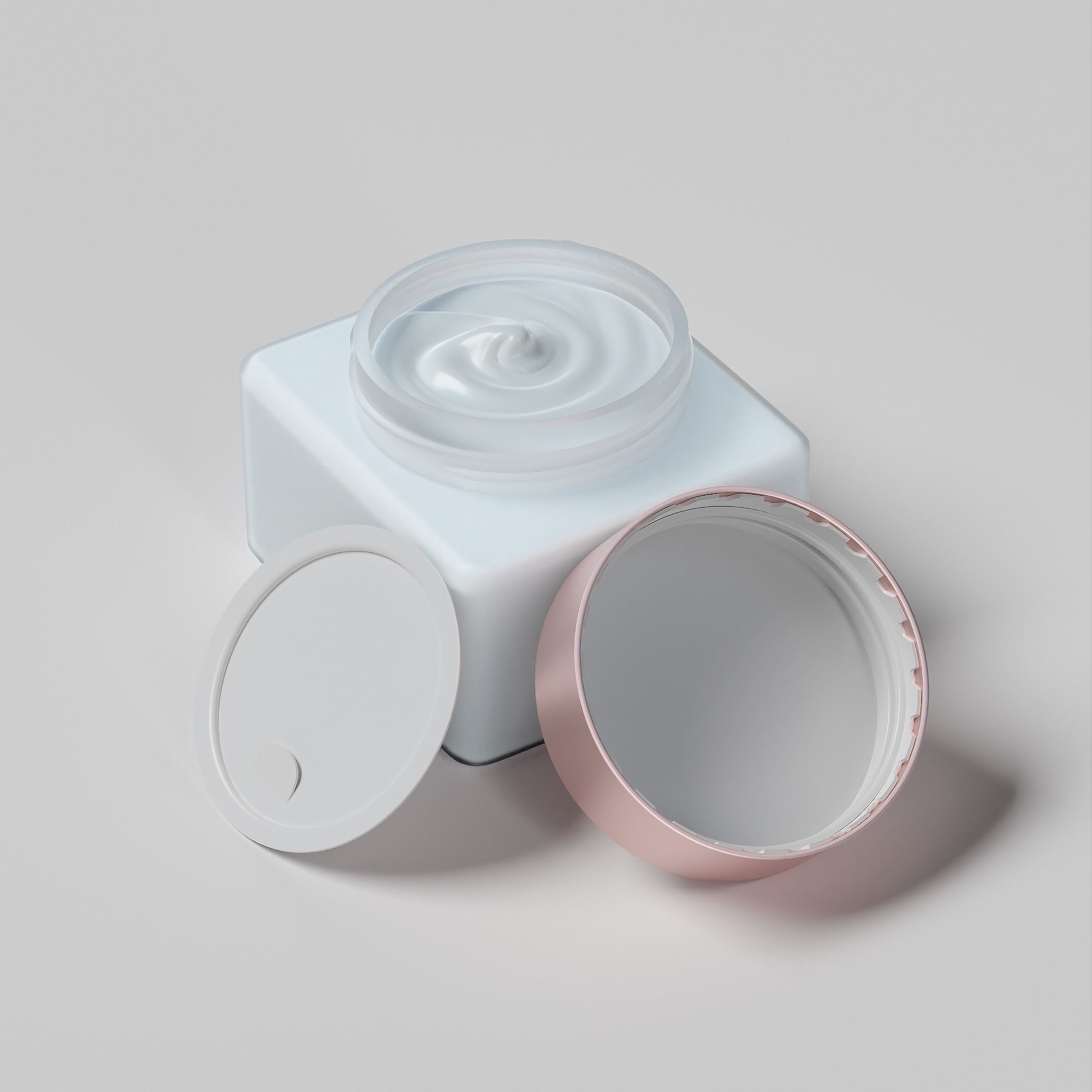 Cream Jar 36 Low-poly 3D model_3