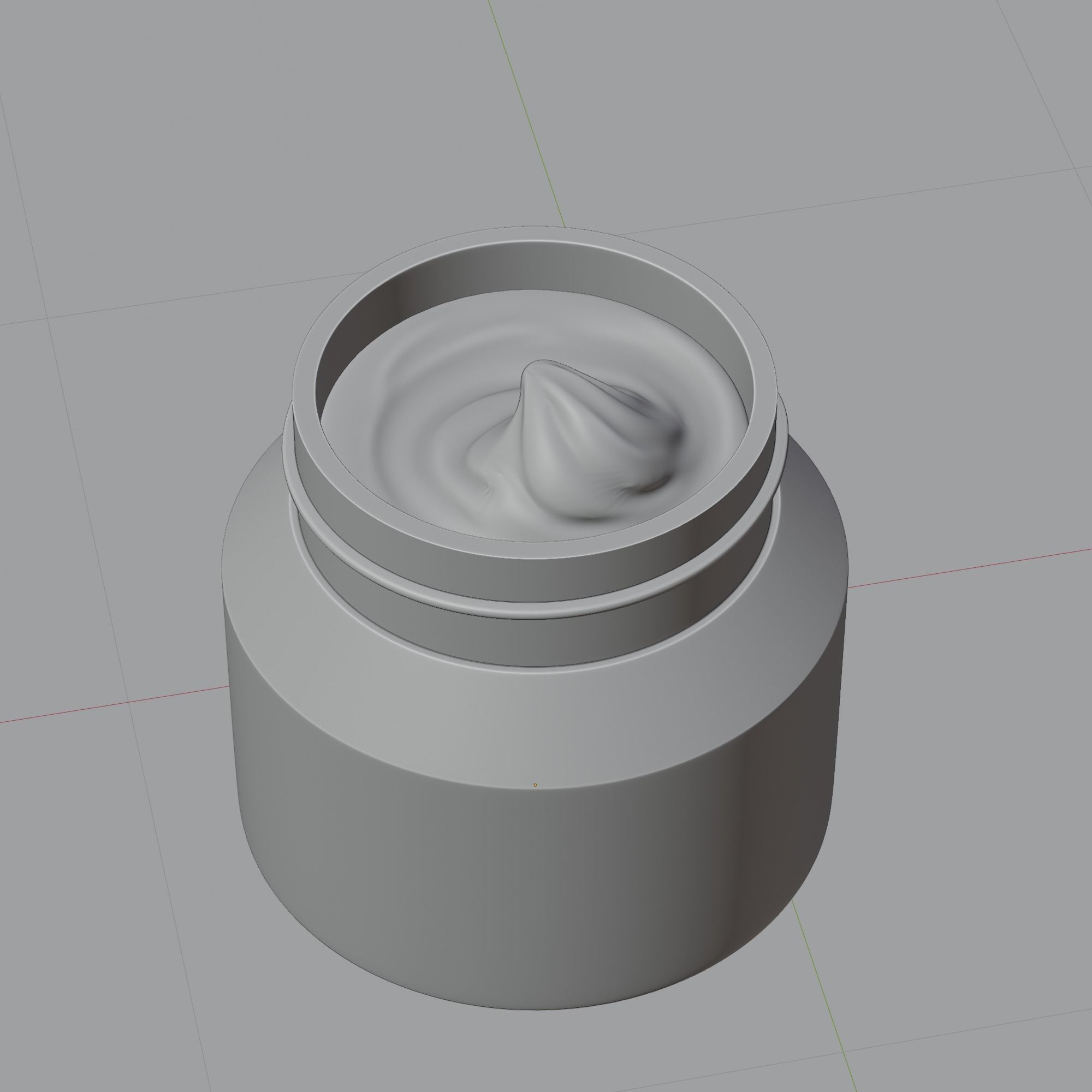 Cream Jar 35 Low-poly 3D model_2