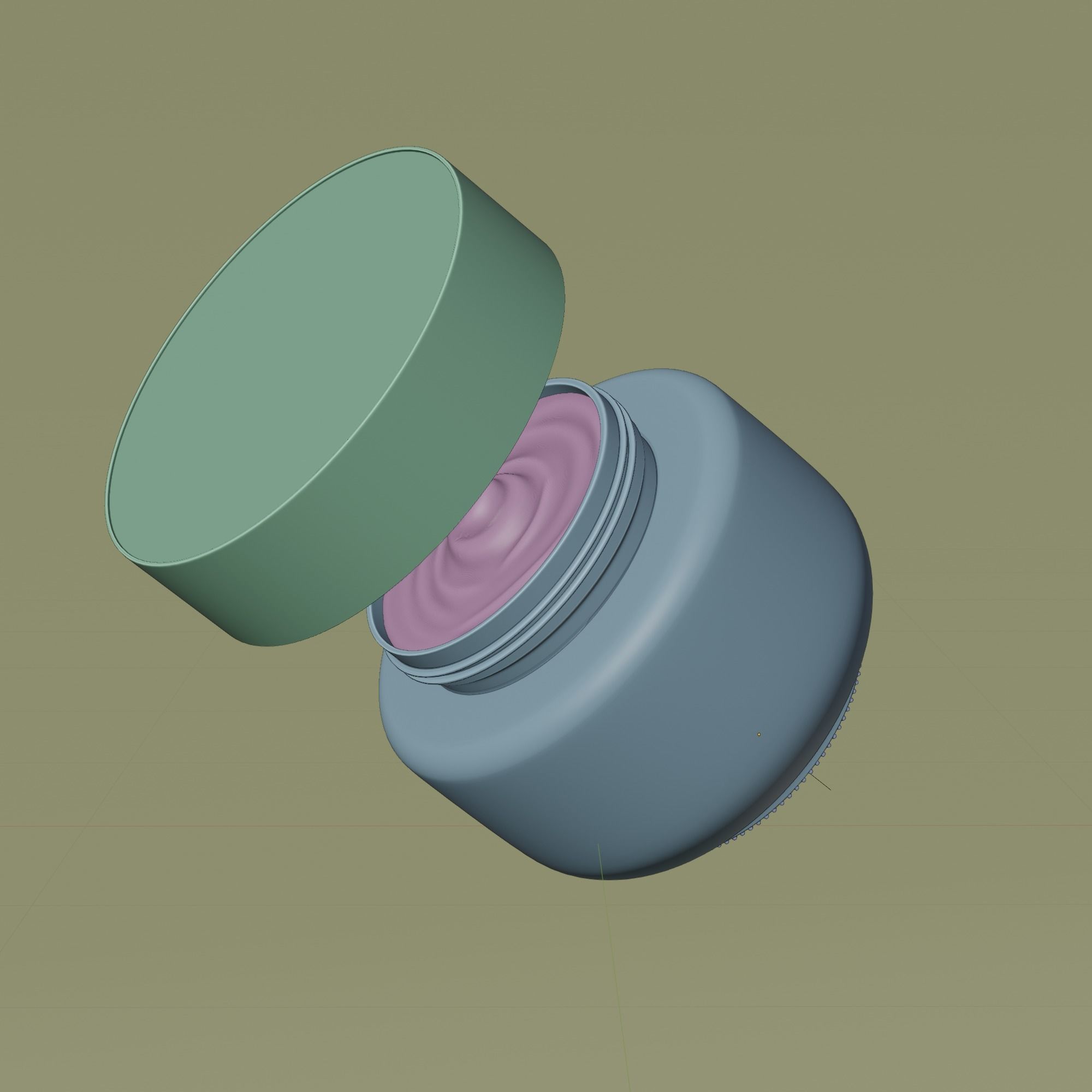Cream Jar 34 Low-poly 3D model_11
