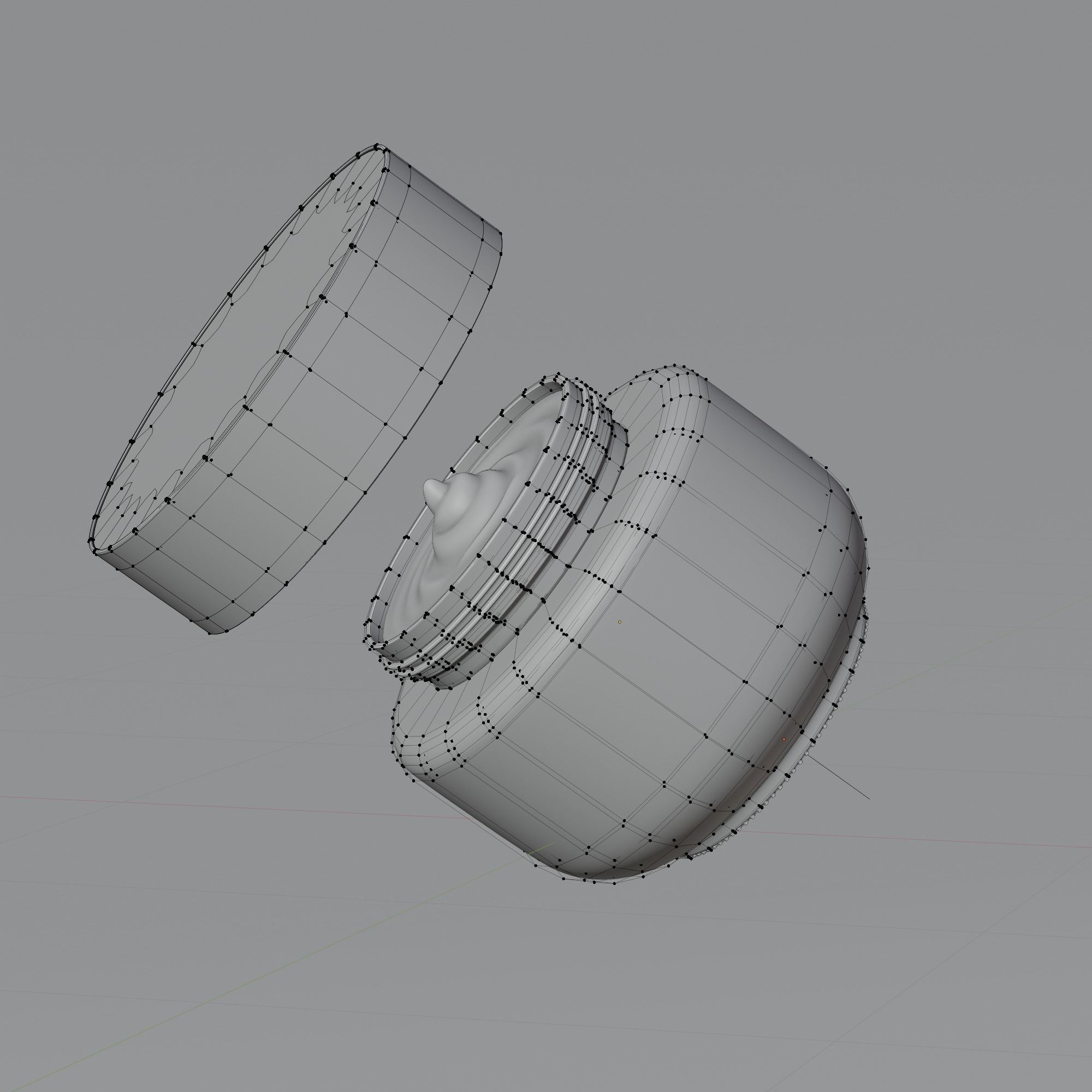 Cream Jar 34 Low-poly 3D model_9