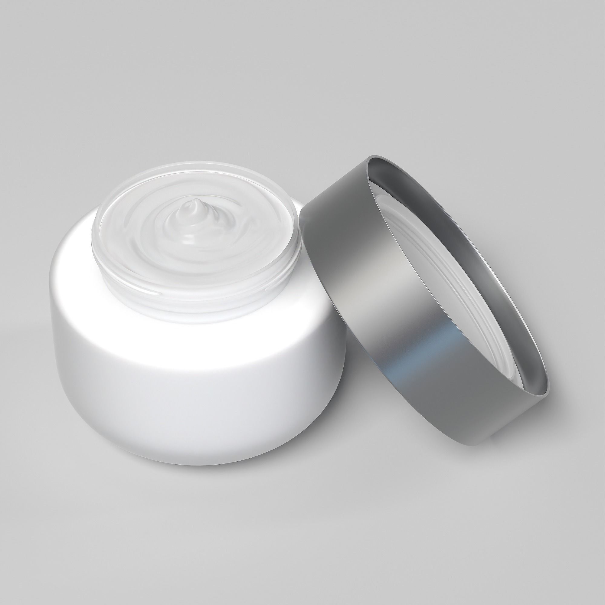 Cream Jar 34 Low-poly 3D model_2