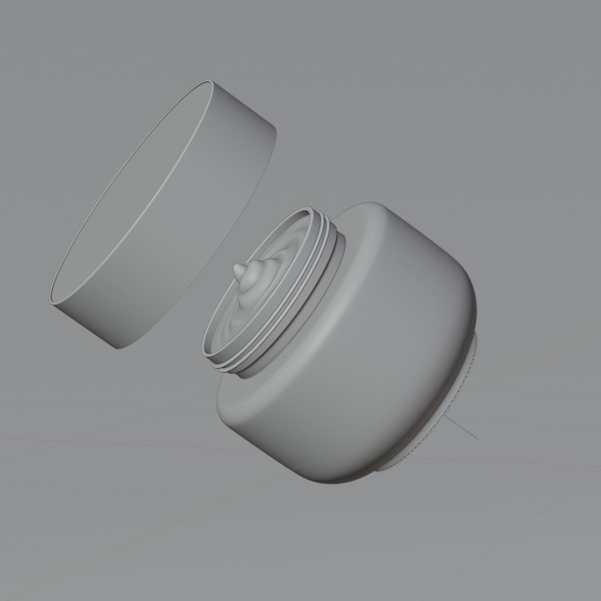 Cream Jar 34 Low-poly 3D model_8