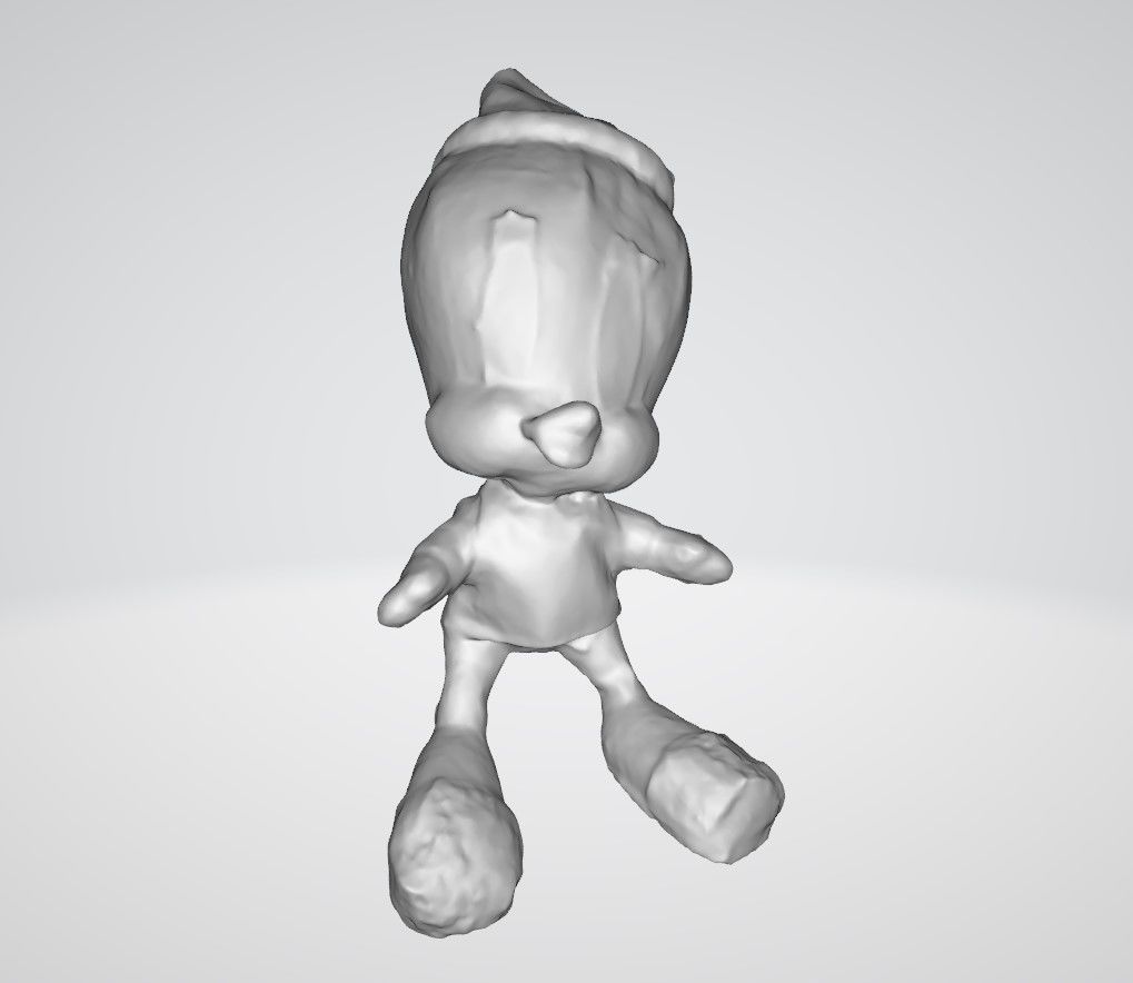 Tweety stuffed toy duck with stripes 3D model_8