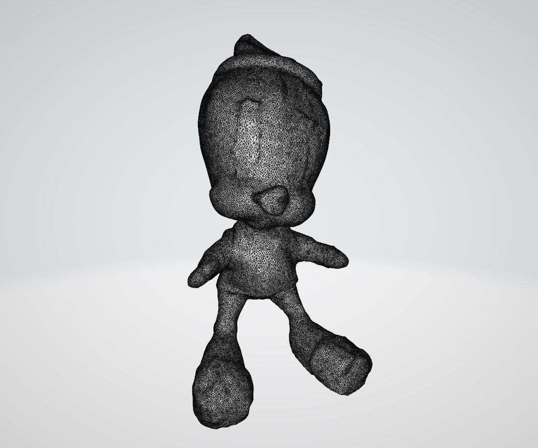 Tweety stuffed toy duck with stripes 3D model_7