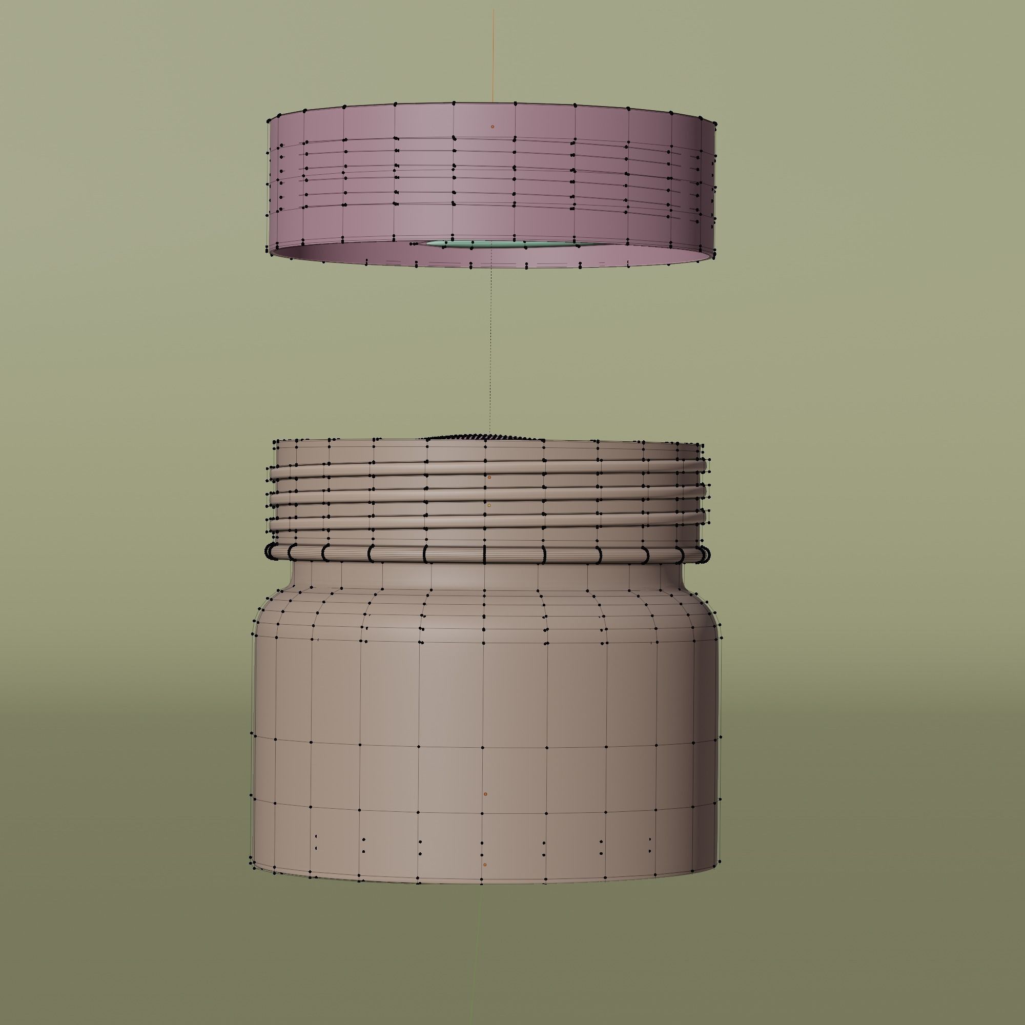 Cream Jar 31 Low-poly 3D model_14