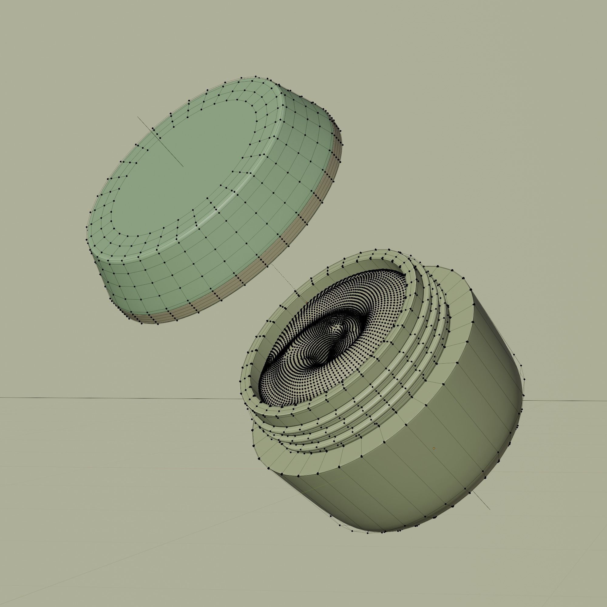 Cream Jar 29 Low-poly 3D model_9