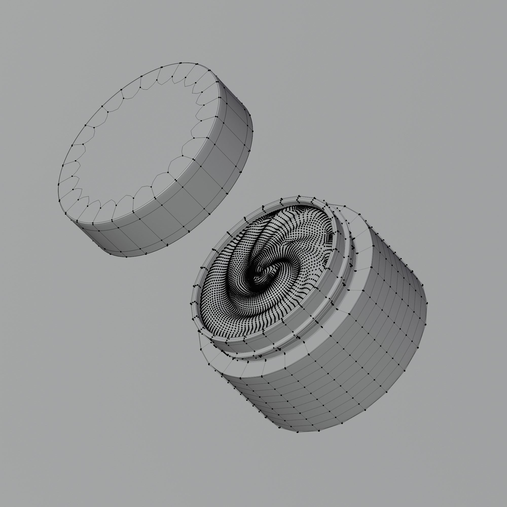 Cream Jar 18 Low-poly 3D model_10