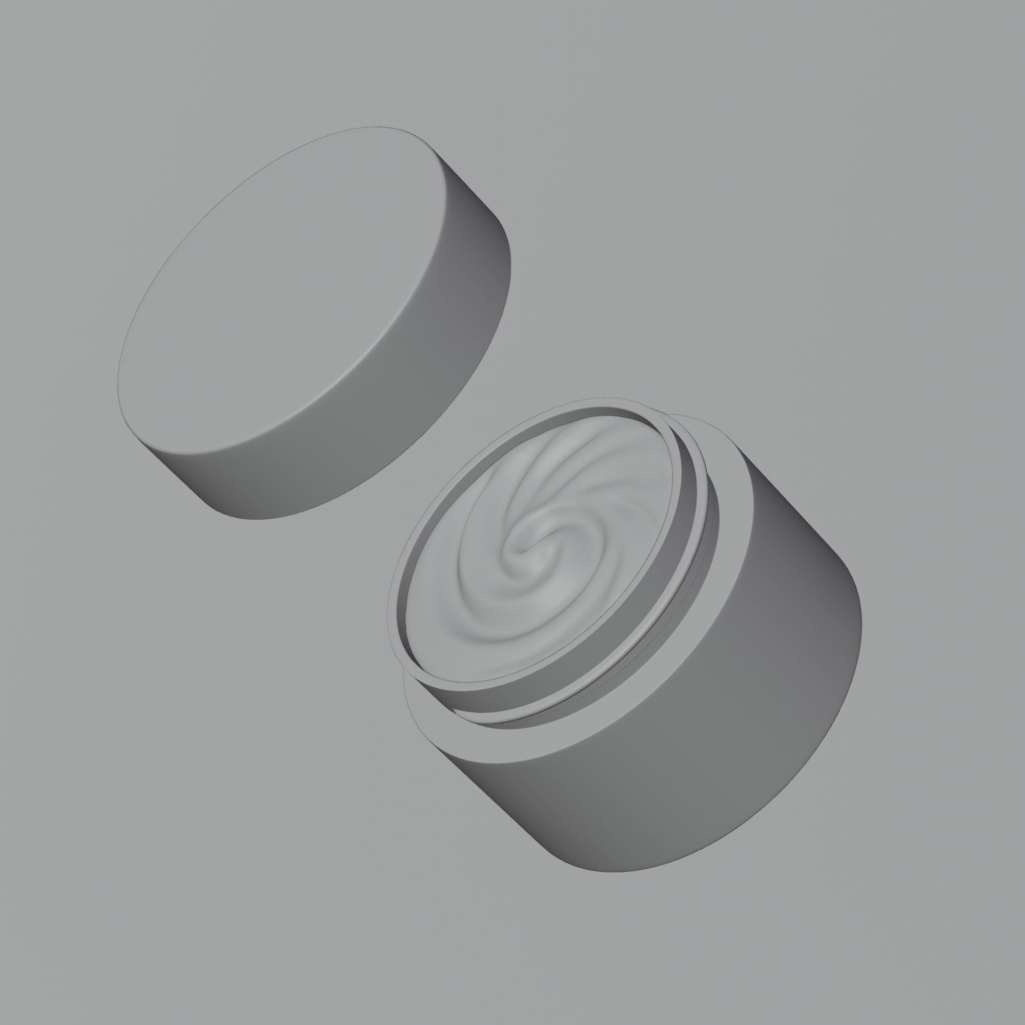 Cream Jar 18 Low-poly 3D model_9