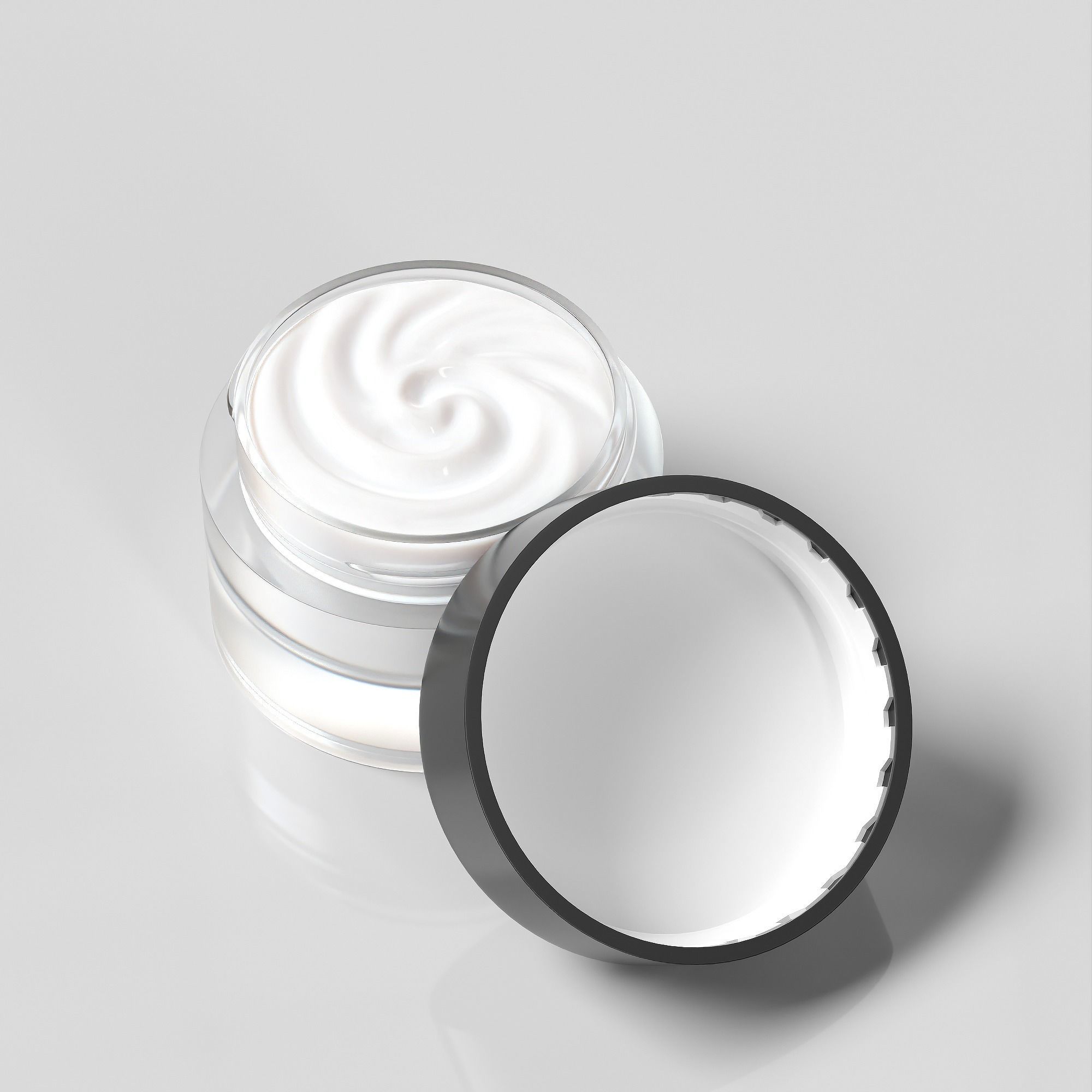 Cream Jar 18 Low-poly 3D model_5