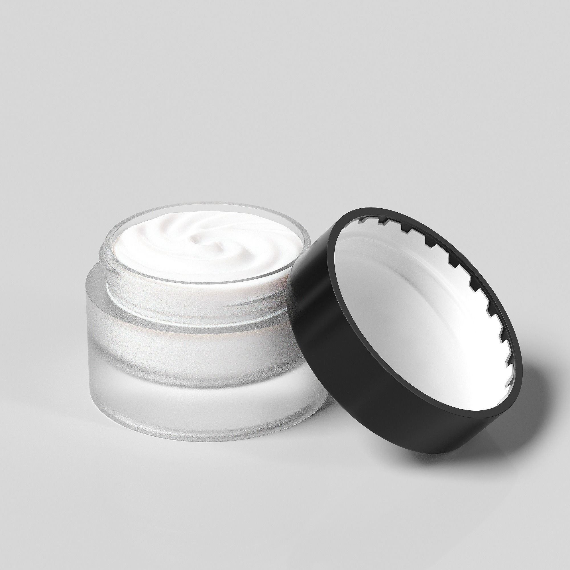 Cream Jar 18 Low-poly 3D model_4