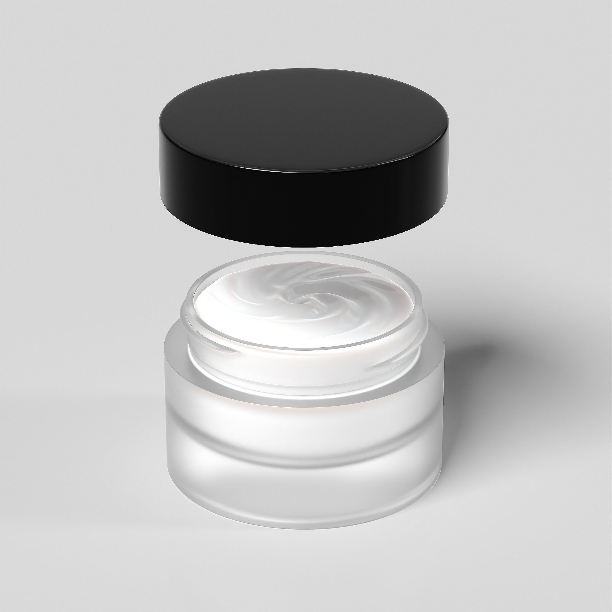 Cream Jar 18 Low-poly 3D model_3
