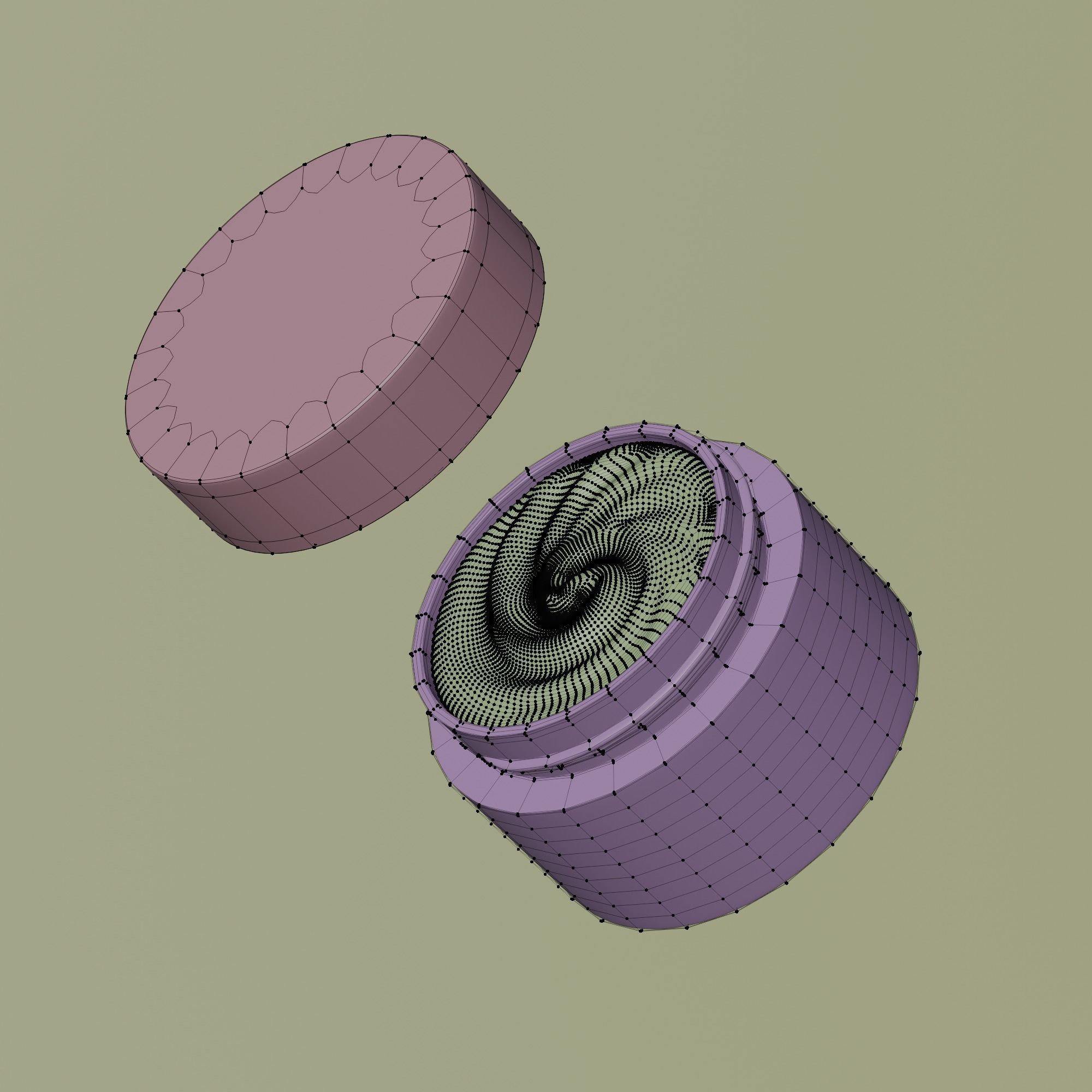 Cream Jar 18 Low-poly 3D model_8