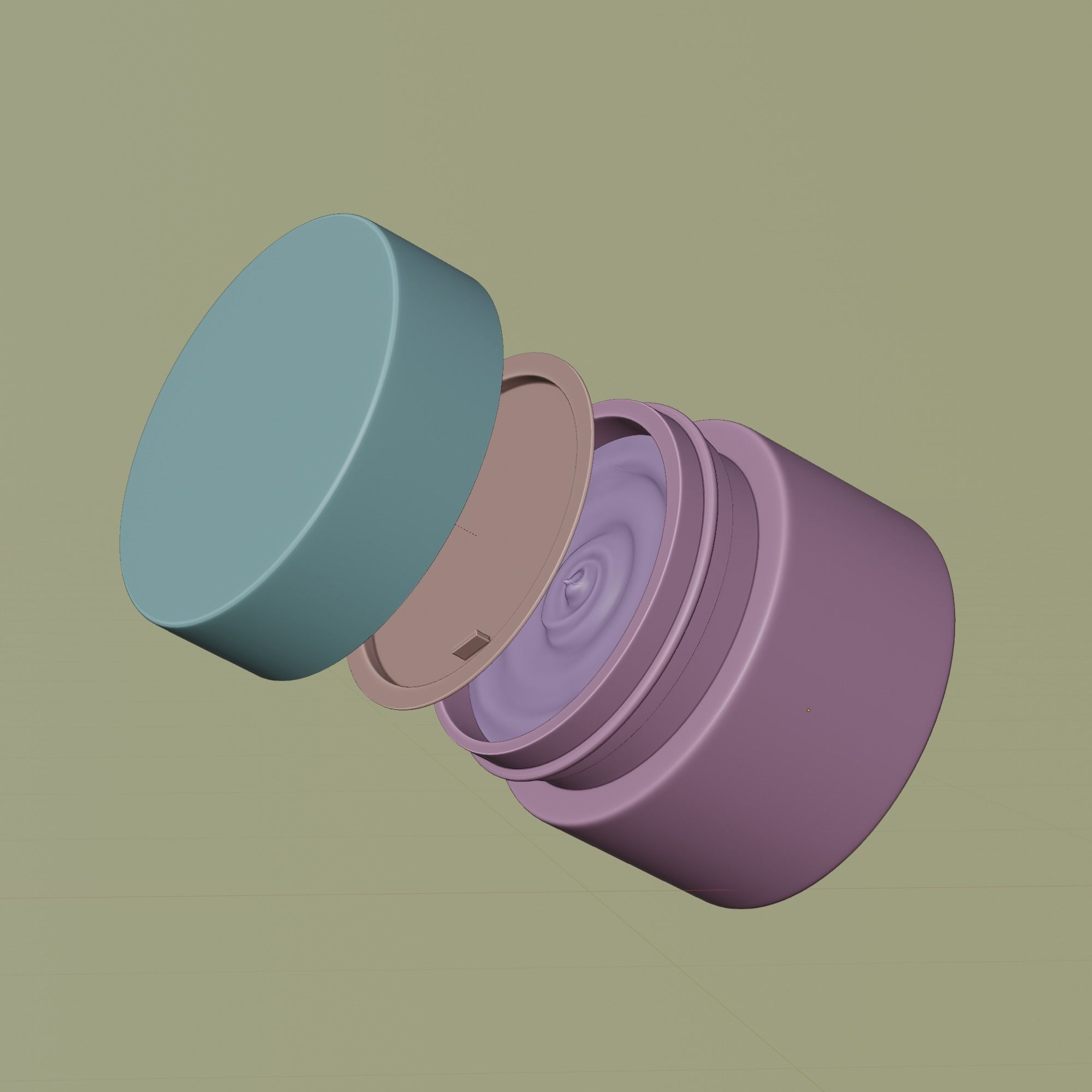 Cream Jar 16 Low-poly 3D model_7