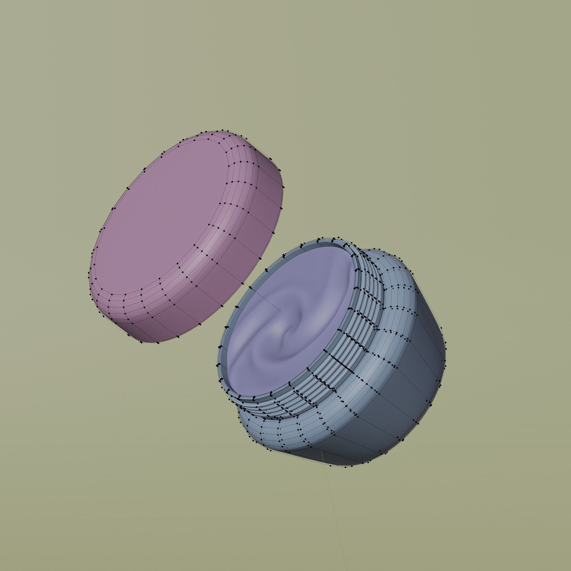 Cream Jar 15 Low-poly 3D model_5
