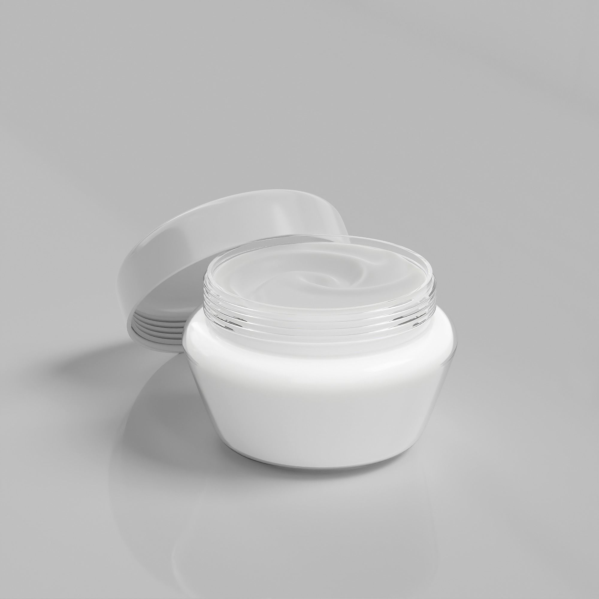 Cream Jar 15 Low-poly 3D model_3