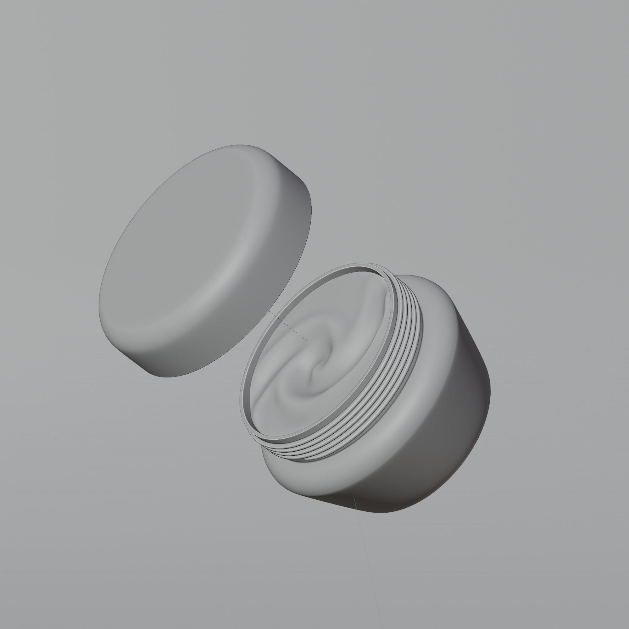 Cream Jar 15 Low-poly 3D model_7