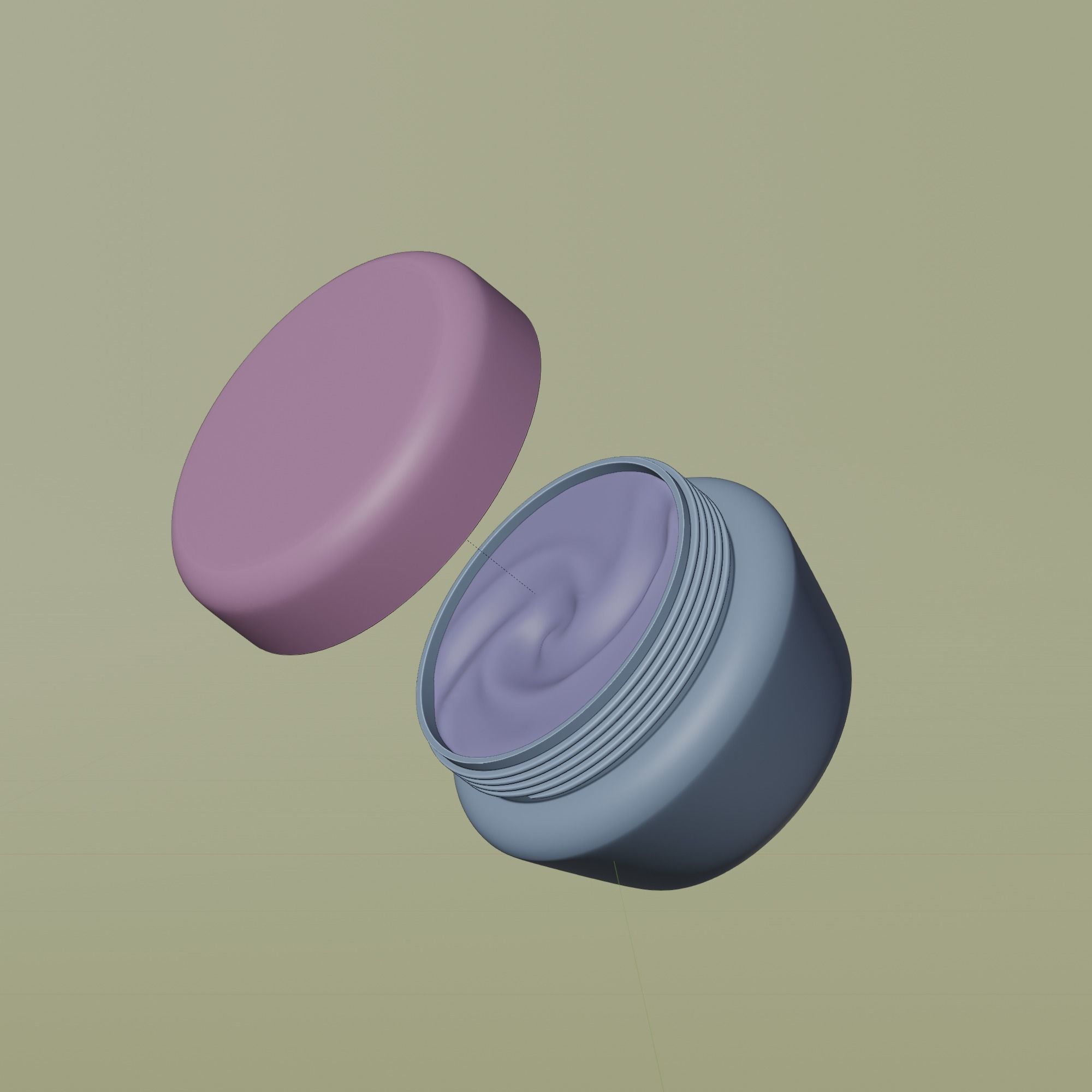 Cream Jar 15 Low-poly 3D model_8