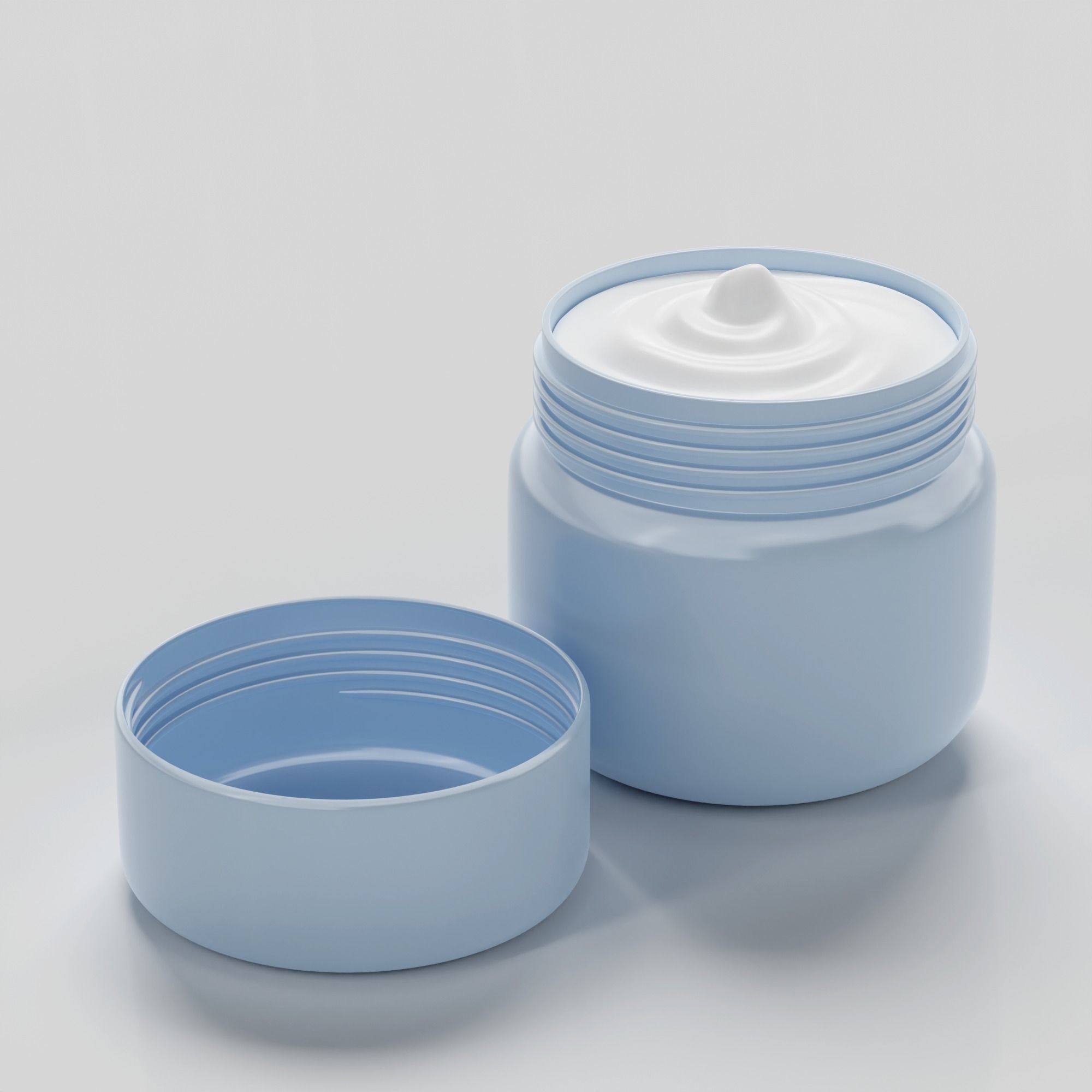Cream Jar 14 Low-poly 3D model_4