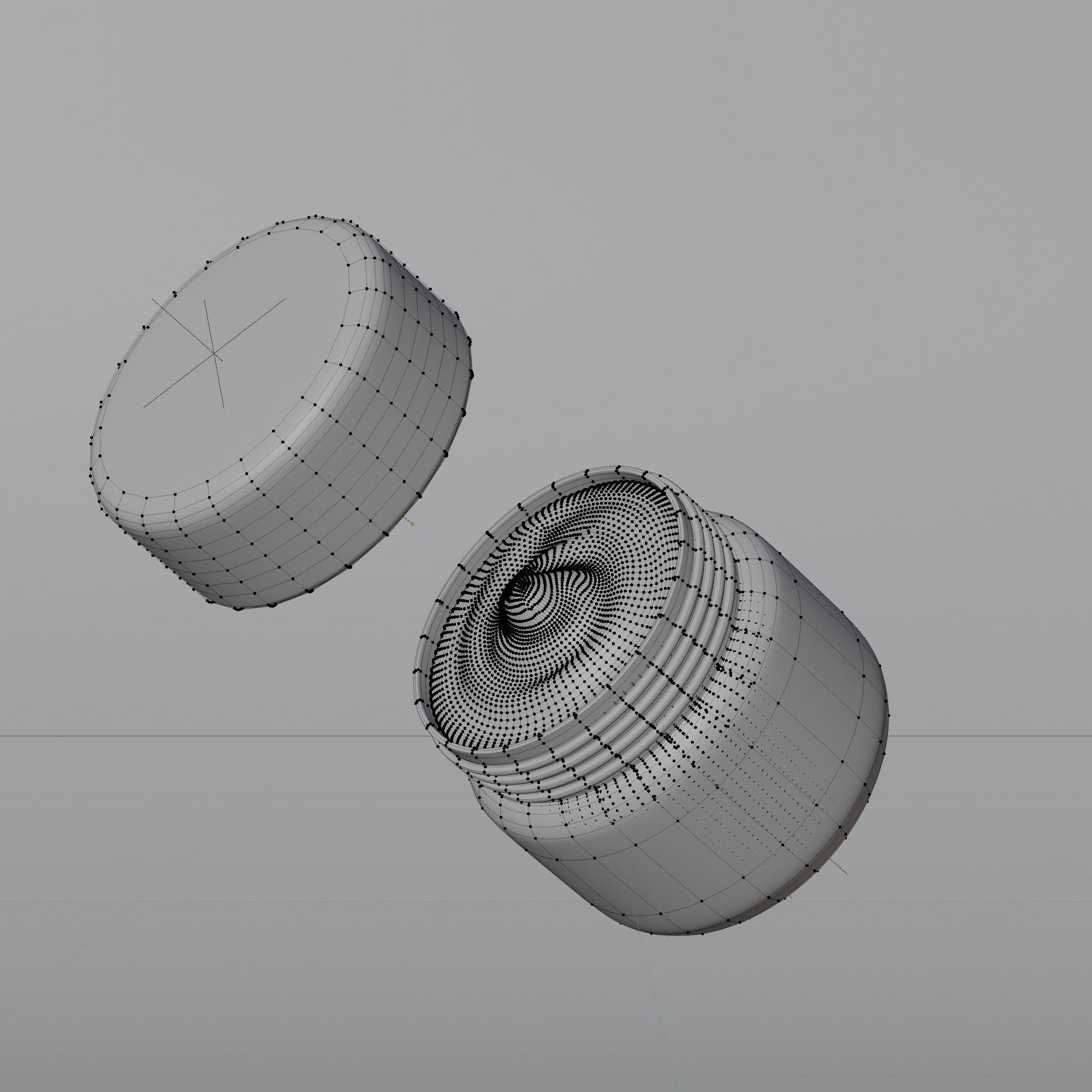 Cream Jar 14 Low-poly 3D model_6