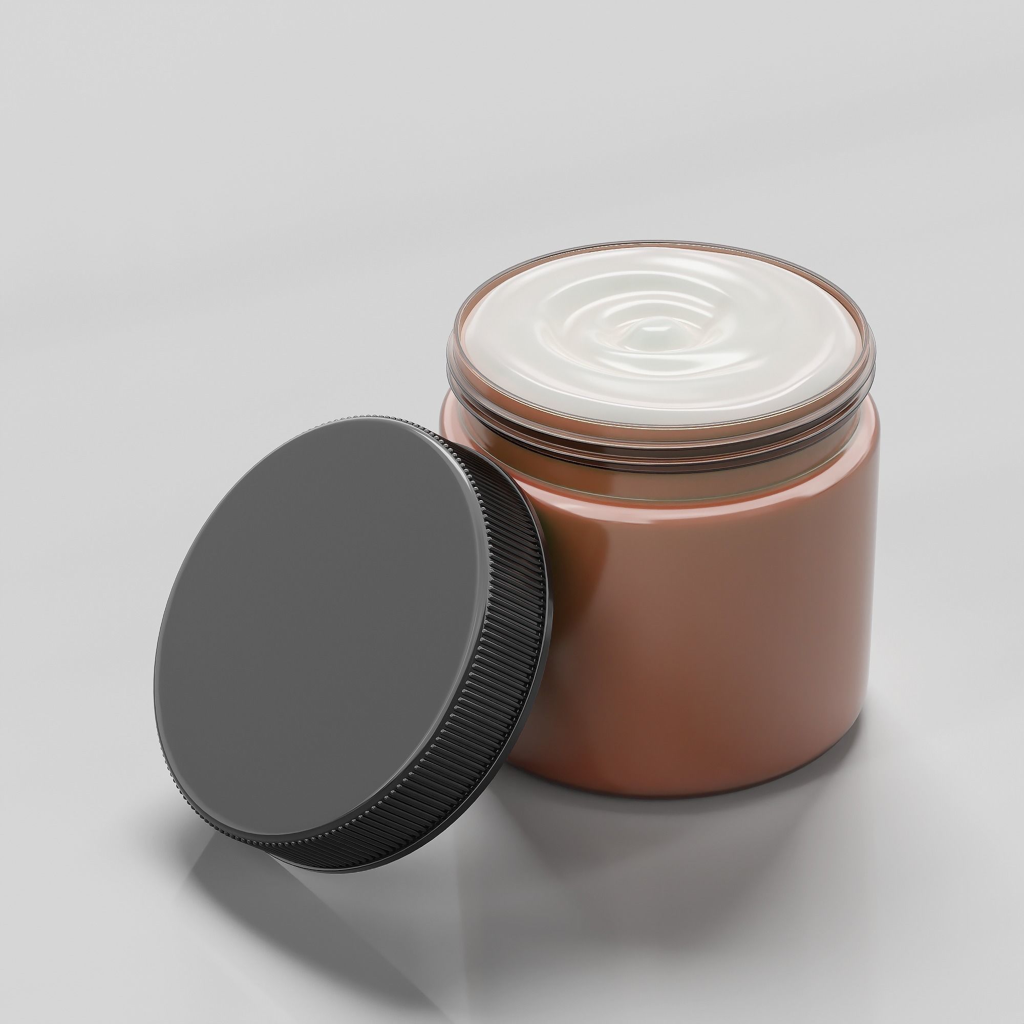 Cream Jar 13 Low-poly 3D model_2