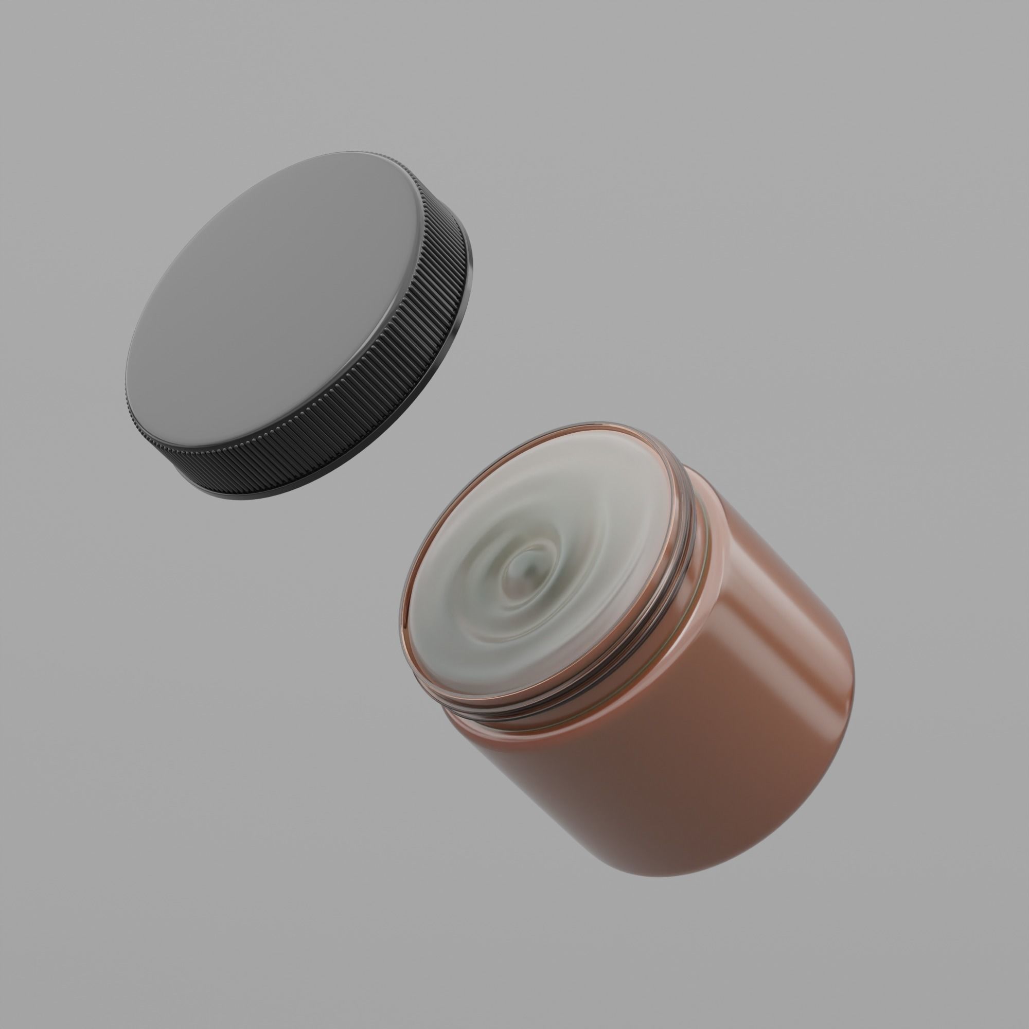 Cream Jar 13 Low-poly 3D model_4