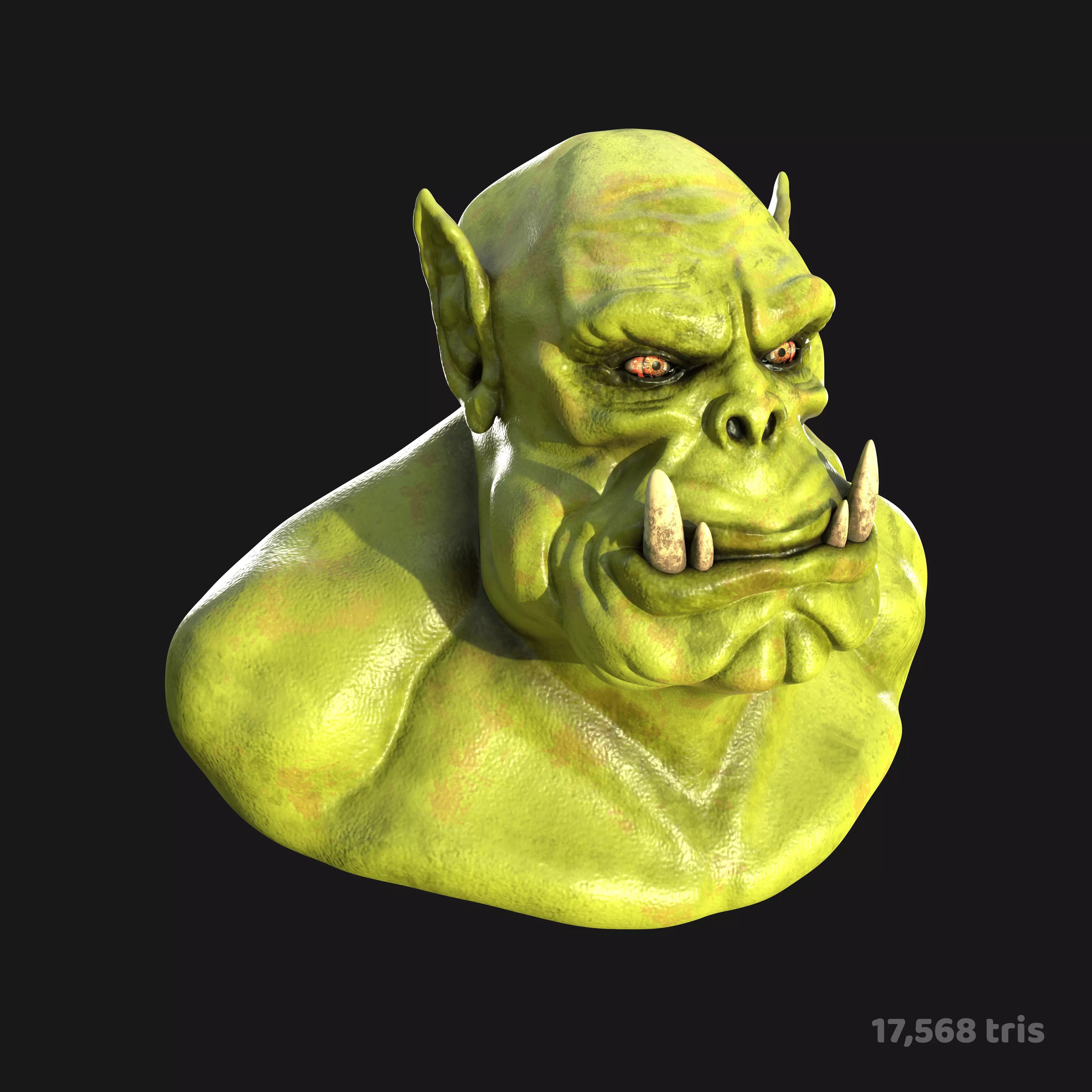 Angry Orc Bust 3D model | CGTrader