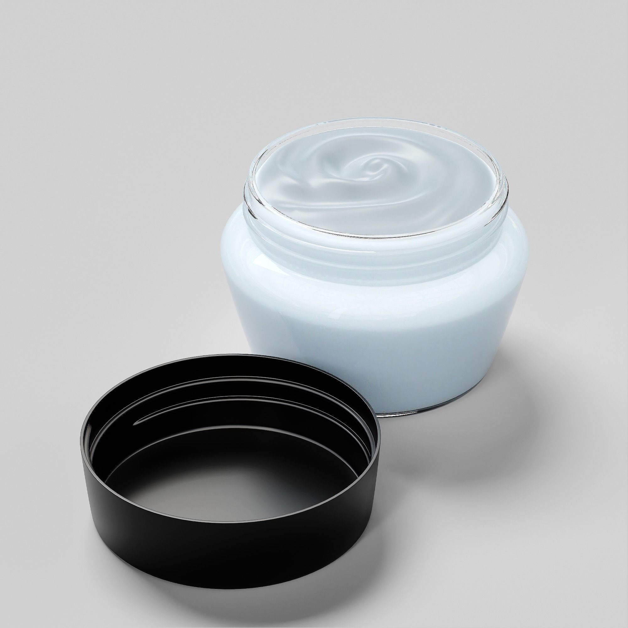 Cream Jar 11 Low-poly 3D model_2