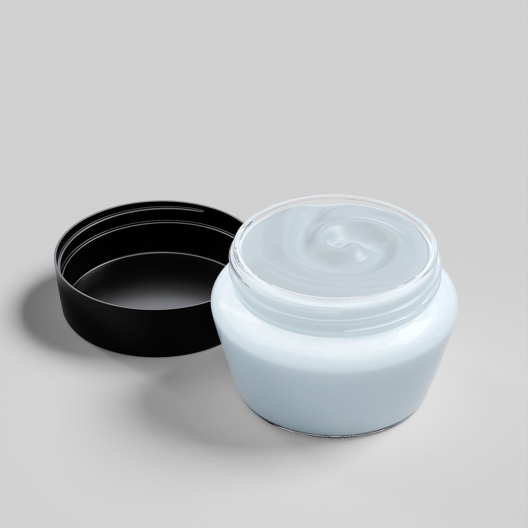 Cream Jar 11 Low-poly 3D model_3