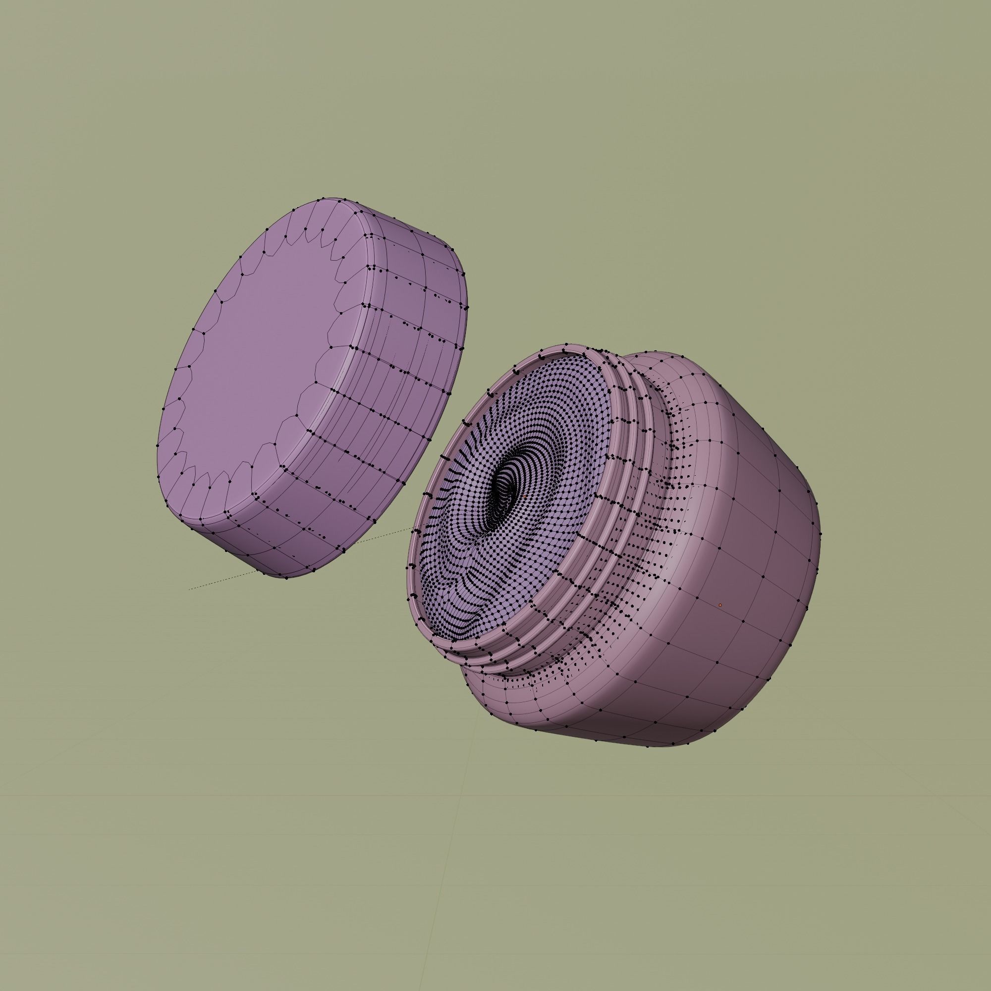 Cream Jar 11 Low-poly 3D model_6