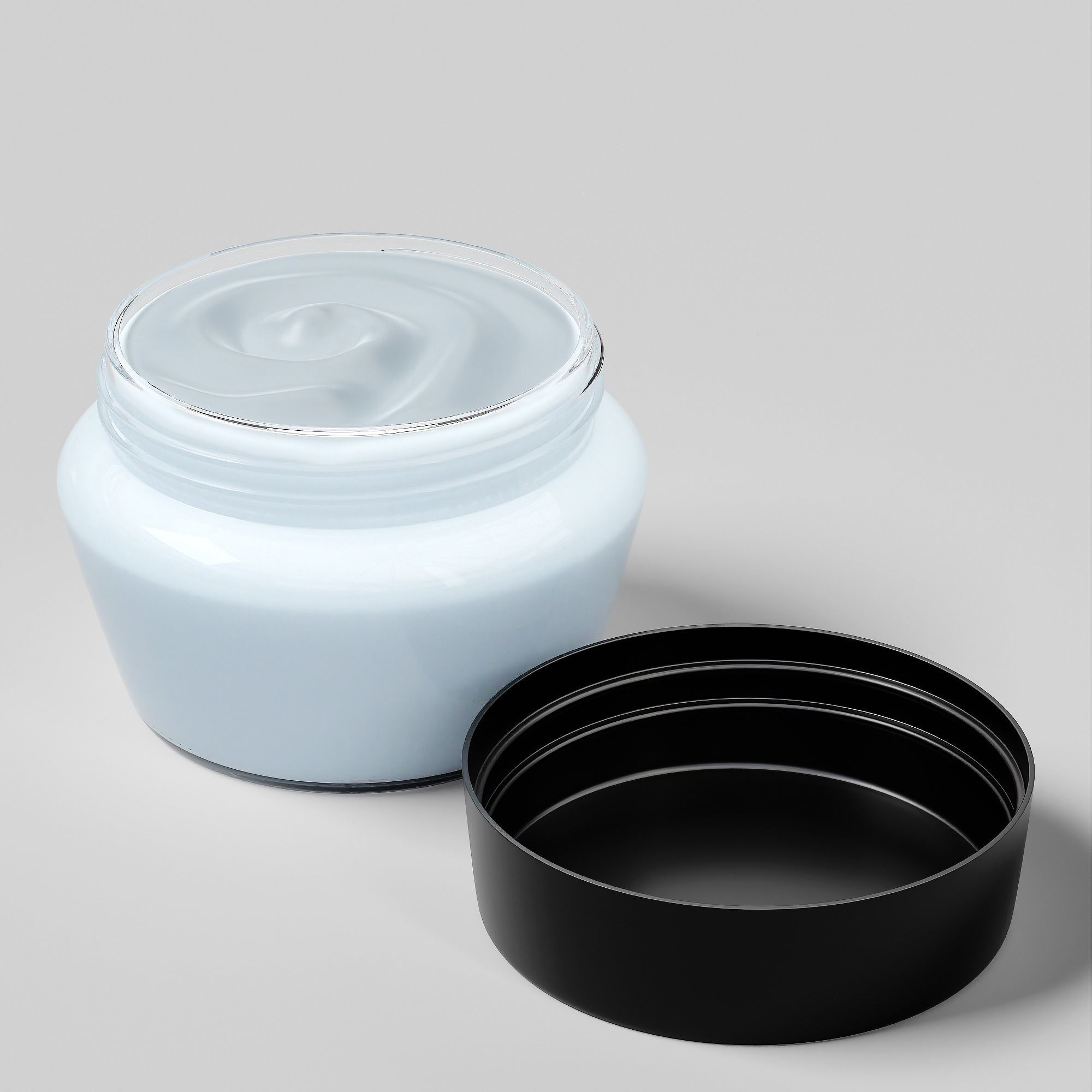 Cream Jar 11 Low-poly 3D model_1