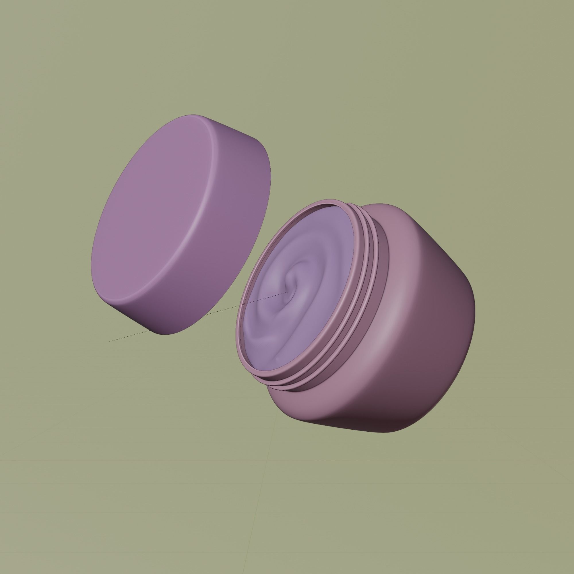 Cream Jar 11 Low-poly 3D model_5
