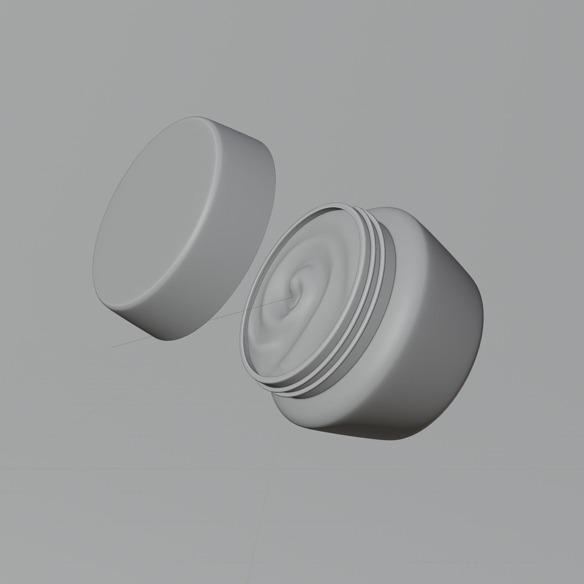 Cream Jar 11 Low-poly 3D model_7