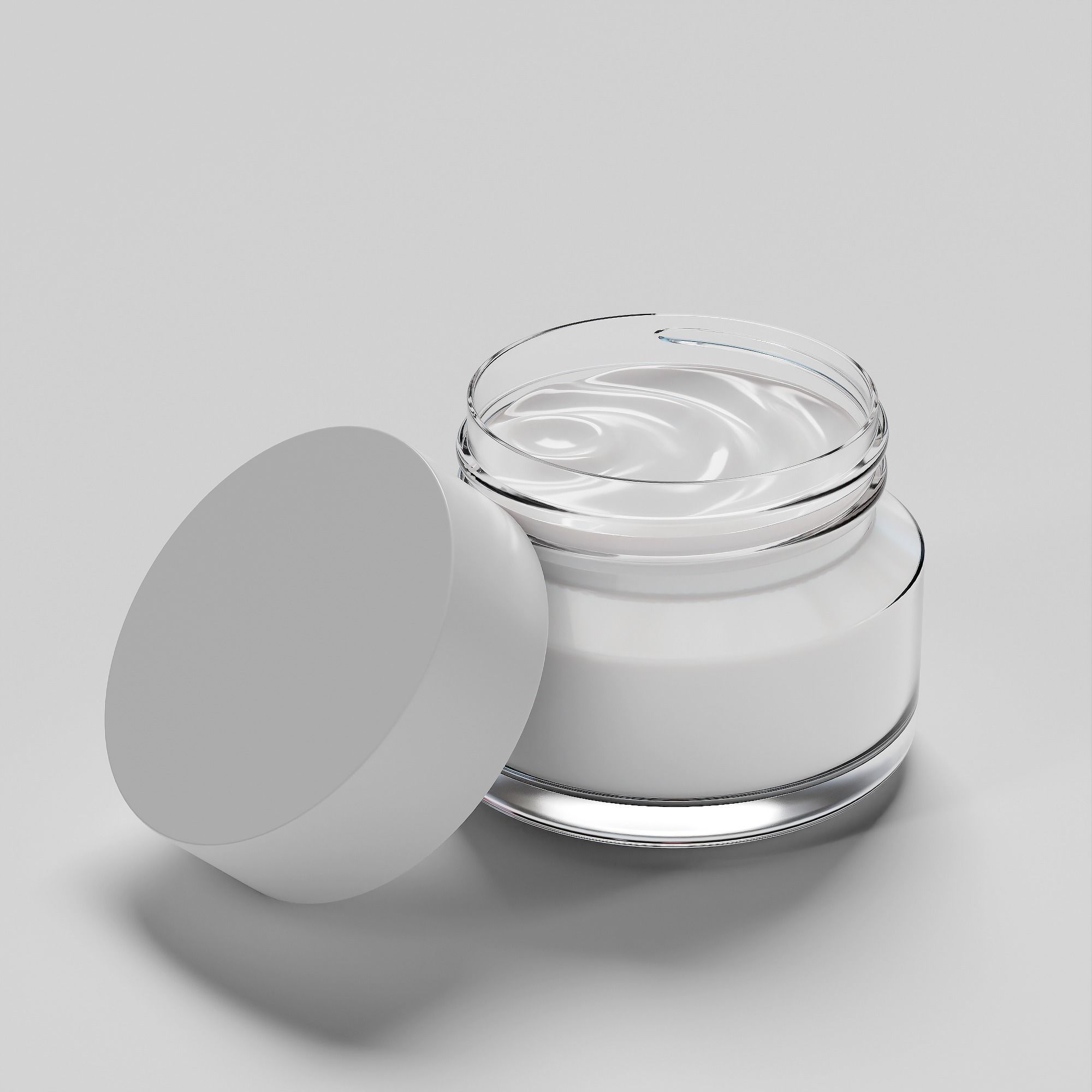 Cream Jar 08 Low-poly 3D model_3