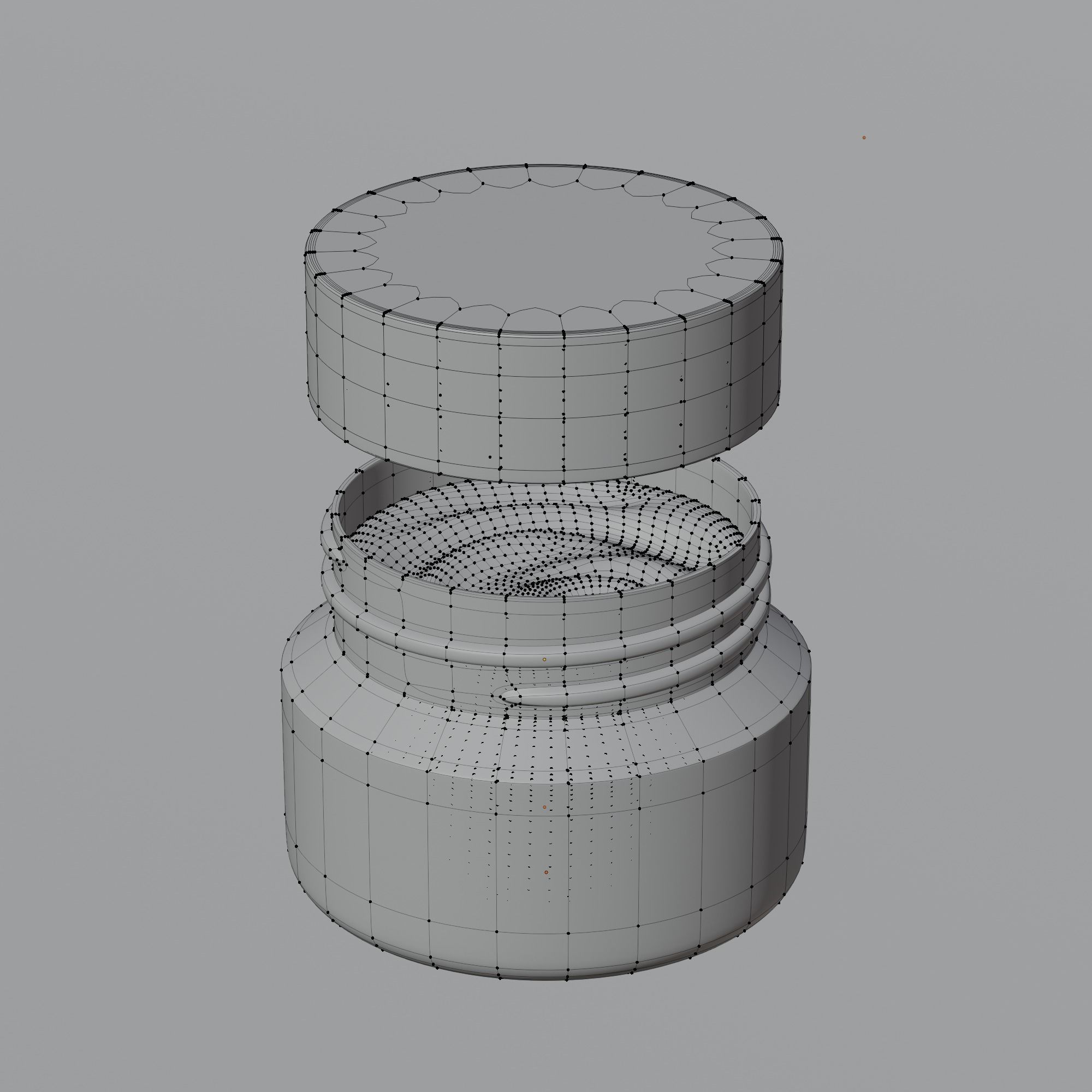 Cream Jar 08 Low-poly 3D model_9