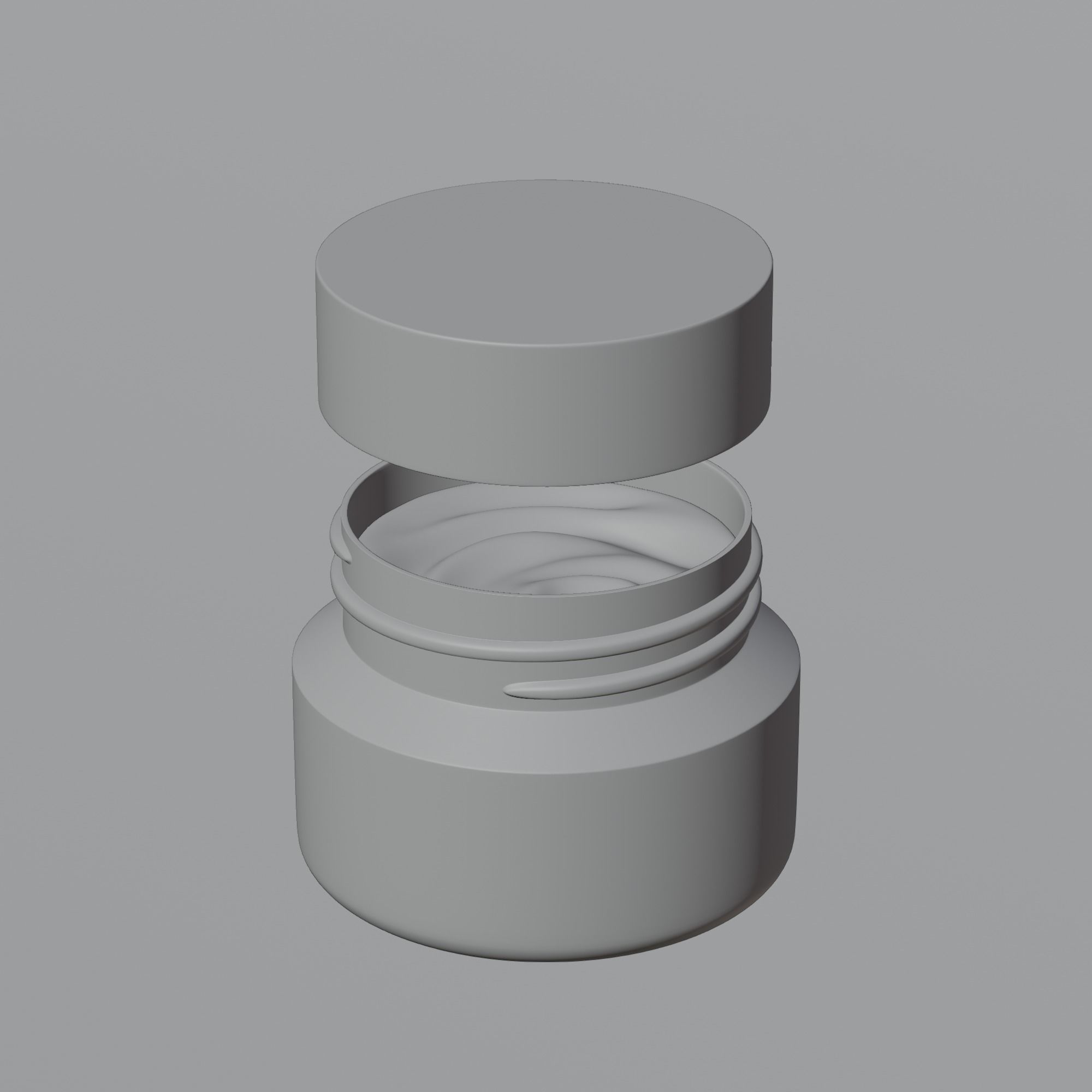 Cream Jar 08 Low-poly 3D model_8