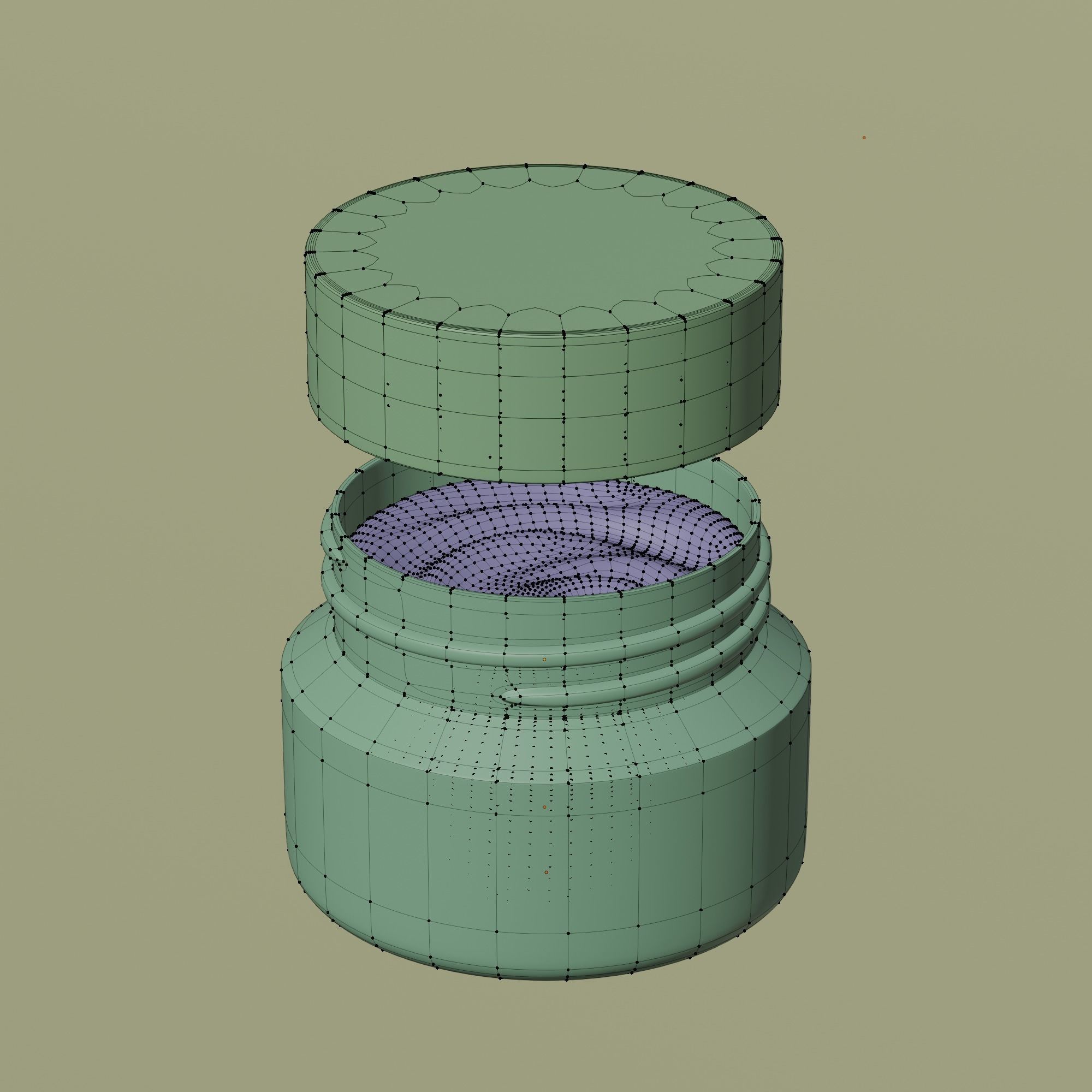 Cream Jar 08 Low-poly 3D model_10