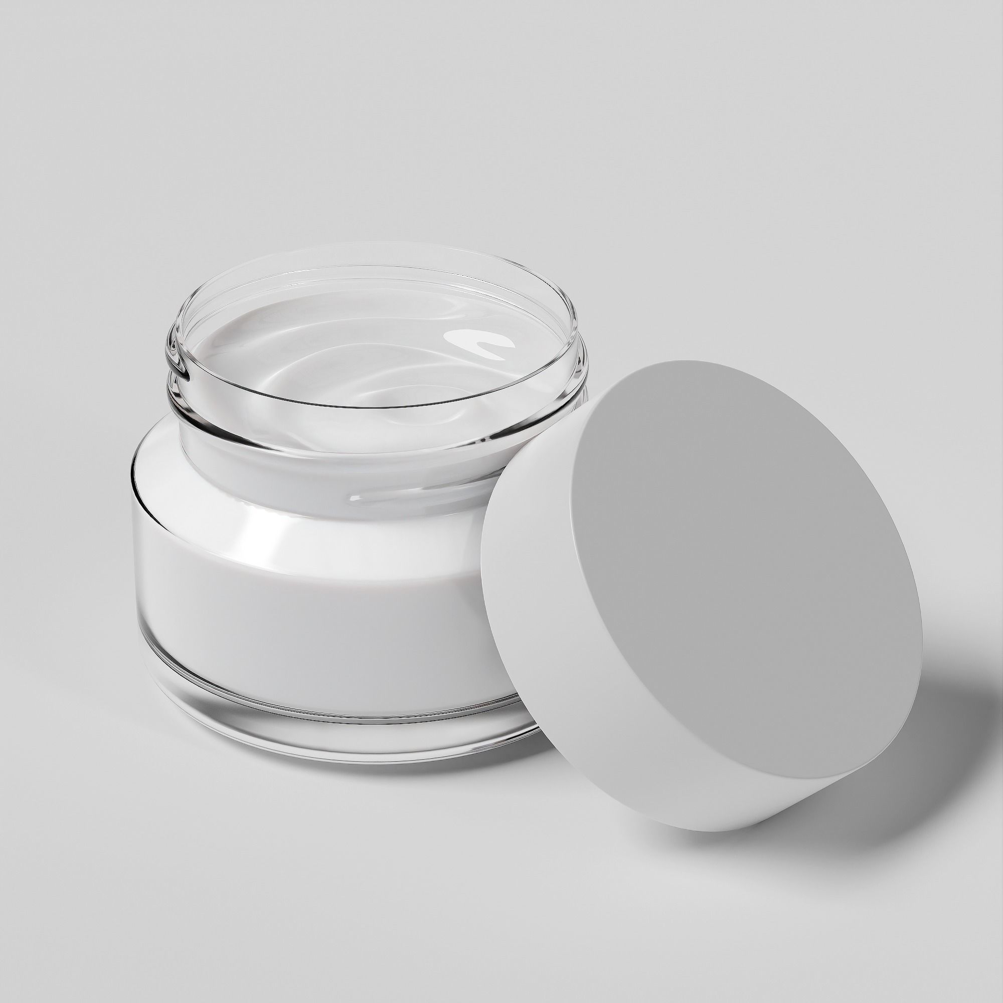 Cream Jar 08 Low-poly 3D model_5