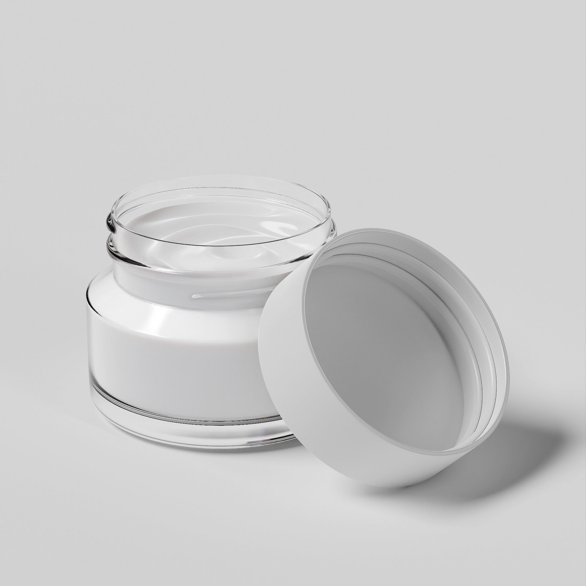Cream Jar 08 Low-poly 3D model_2
