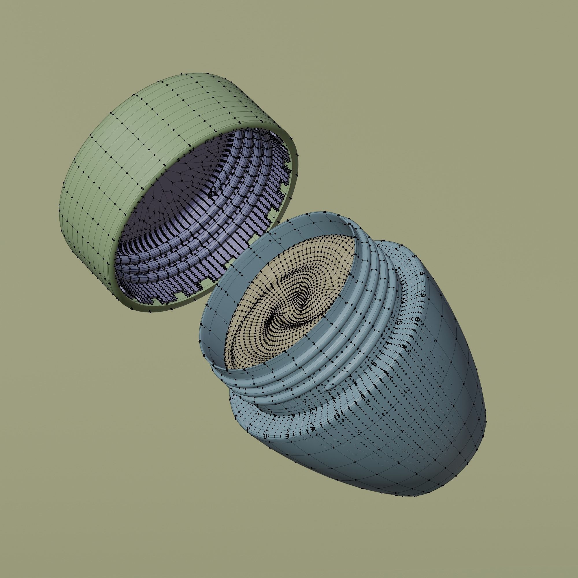 Cream Jar 07 Low-poly 3D model_7